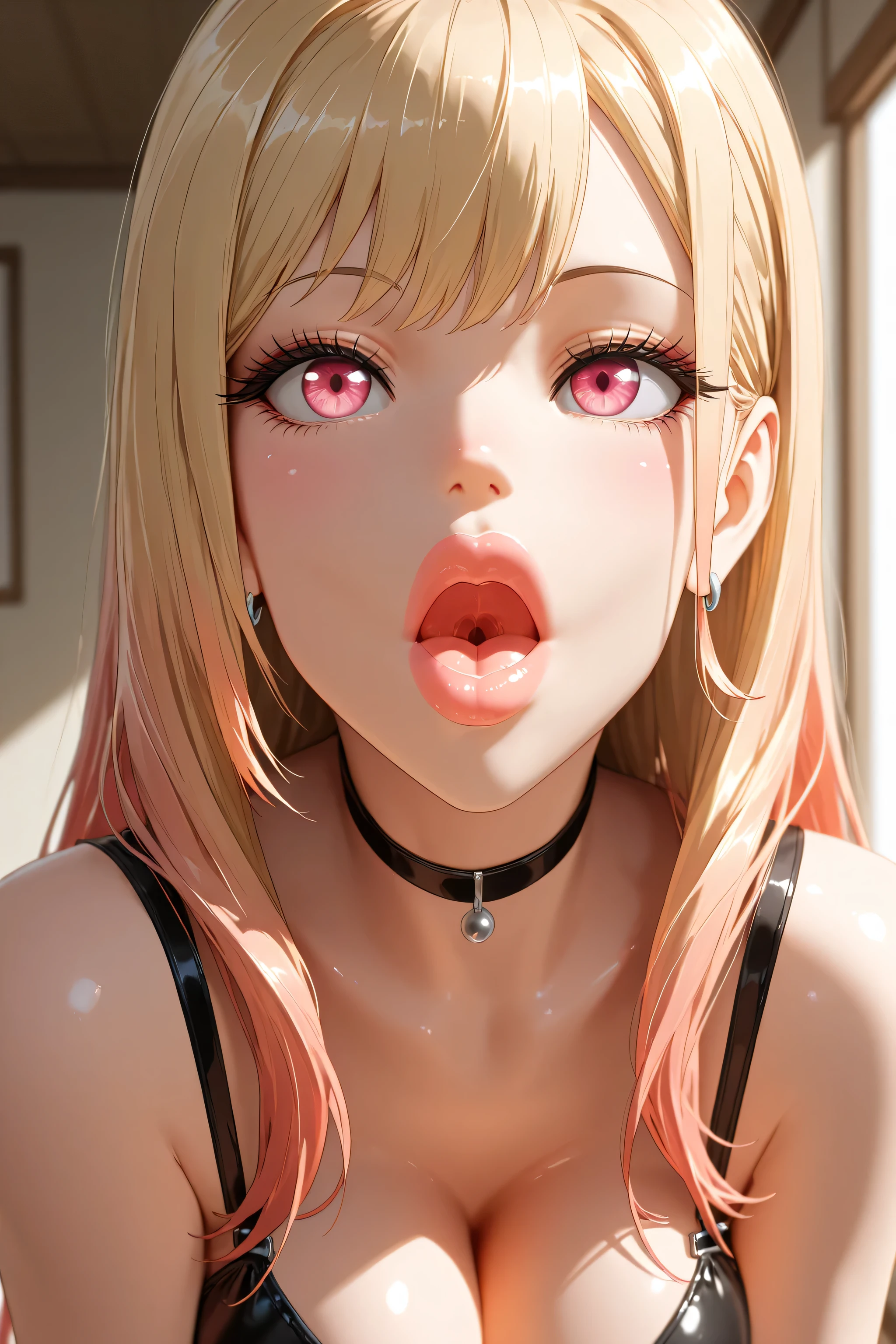 masutepiece, Best Quality, 1girl in,Flandre Scarlet,Blonde side ponytail、a bed、I'm wearing a white mob hat、has colorful feathers、fullnude(heart shaped pupils) 、HCup Breast、It is dripping with the mouth open and the tongue sticking out、Courting attitude、Face during estrus、full body seen、beautiful countenance、crotch open、Eyes of Hearts、good breasts