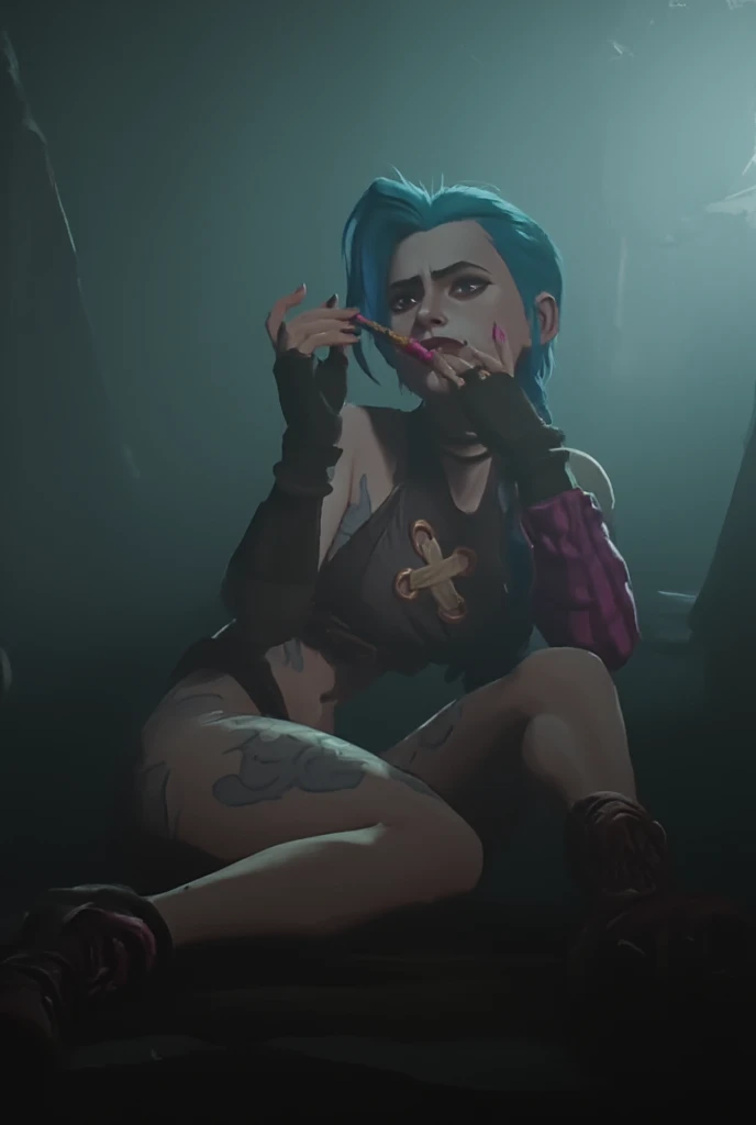 score_9, score_7_up,  prison cell,   <lora:Prison cell-000009:1>  rebecca \(cyberpunk\), night, sitting, indoors,