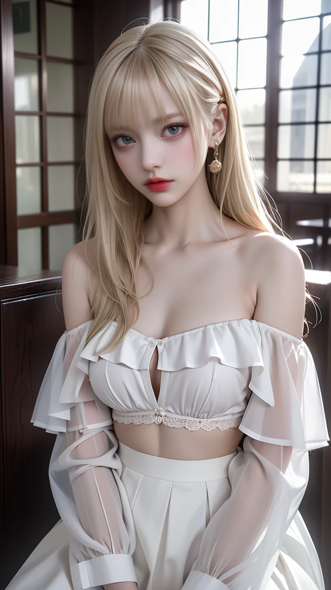 The tooltip for a given topic is as follows: "Girl with a European face, Aryan face, Violet, 1girl, (Solo focus), (view the viewer), Blue eyes, Blonde hair, (Best Quality, 4k, 8K, hight resolution, Masterpiece:1.2) Ultra-detailed features, including realistic, Photorealistic eyes and face. The image shows a medium (Insert Material) that resembles an illustration, oil painting, or 3D rendering. Girl in garden with bright flowers and sharp focus, soft studio lighting. The overall atmosphere is calm and serene, with a touch of unearthly beauty. The color scheme is dominated by shades of black, Creating a dreamy and surreal aesthetic.",  Medium chest, slender body, unparalleled beauty sexy and very beautiful face, Sexy clothes with open chest and visible bra, 