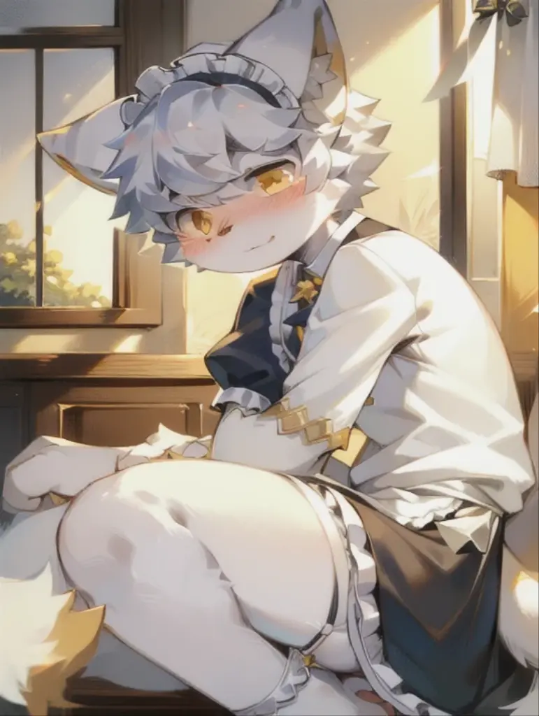(Dark Environment:0.8),masterpiece,high quality,Abstract research,number\(artwork\), By Dagasi, Yes,Seizan,(Flower charcoalo,Fluffy fur,character focus:1.1),Flower charcoalo male cat,short hair,portrait , Bright eyes, panoramic, character focus.(Detailed background:0.7), solo, hairy, Fluorescence,pure,Love is pure, Female focus,Wearing diapers,Naked body,Wet urine state,Urine leaking from the diaper,Urinary incontinence,Shota,Flower charcoal,(Hairy, Hairy tail, White fur, blue pupils, White hair:1.2), (Long canine teeth、vampire:1.2),(Interior、night、Room、In the room、warm、Pink:1.1)