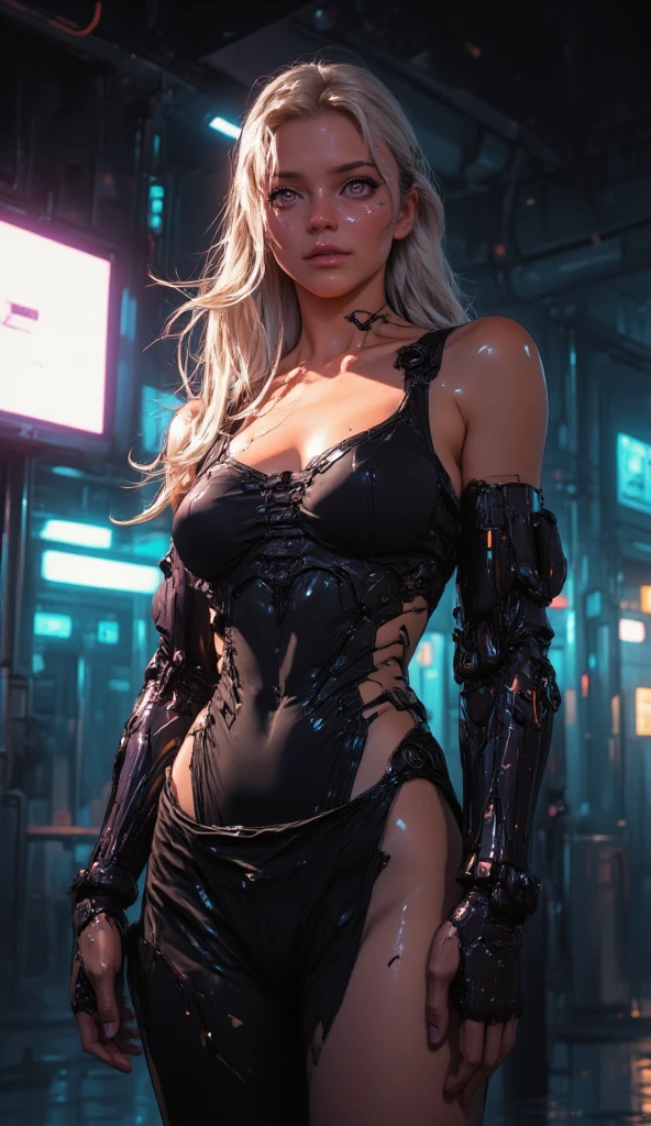 ((Best quality)), ((masterpiece)), (detailed:1.4), 3D, an image of a beautiful cyberpunk female,HDR (High Dynamic Range),Ray Tracing,NVIDIA RTX,Super-Resolution,Unreal 5,Subsurface scattering,PBR Texturing,Post-processing,Anisotropic Filtering,Depth-of-field,Maximum clarity and sharpness,Multi-layered textures,Albedo and Specular maps,Surface shading,Accurate simulation of light-material interaction,Perfect proportions,Octane Render,Two-tone lighting,Wide aperture,Low ISO,White balance,Rule of thirds,8K RAW, (large breast)