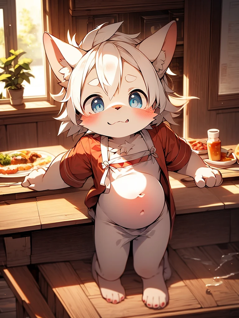 kemoshota, best quality,best resolution,(fluffy anthro furry :1.6),(young :1.6), dog shota, dachshund, white fur, naked, heavy breath, plenty drool, dynamic angle, 6 year old boy,Masterpiece,cub,best resolution, white hair boy, ears, tail, pubic fur, sweating, full face blush, big baggy red collar, kiss too window, flaccid, phimosis, open legs, paw pose