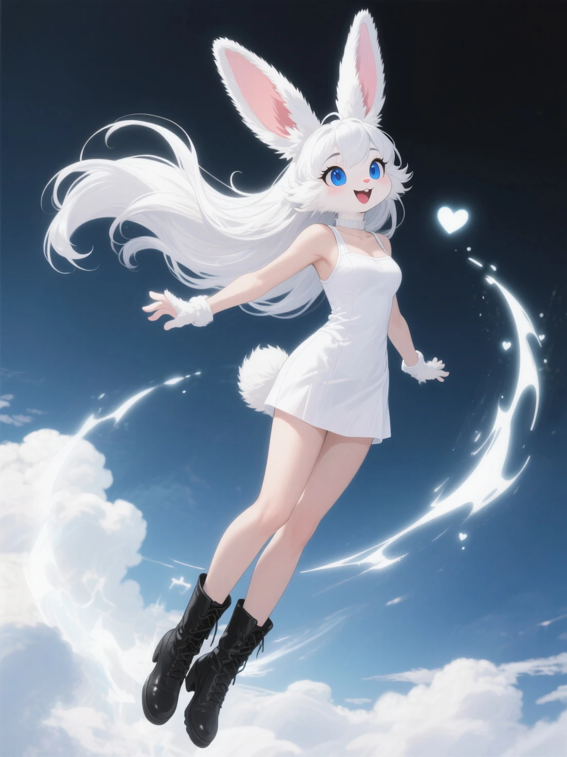 A cute little guy wearing a rabbit costume、fluffy、Loose、pastel colour、Highest quality、Masterpiece、Milky white hair color、kawaii tech,Blue rabbit stuffed toy、