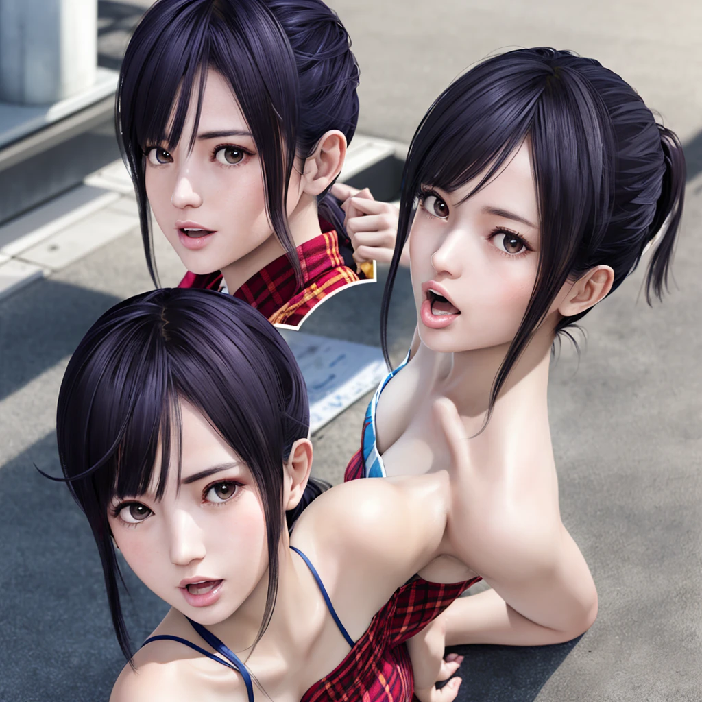 (Finest quality)),(A high resolution),(ultra-detailed art),(Meticulous portrayal),((Best Anime)),(Finest works of art),sharpness,Clear,Ultra-Precision Art,The art of astounding depiction,(masterpiece), high quality, stable diffusion,
short Hair, short ponytail, purple hair, vibrant purple hair, extremely detailed hair, detailed bangs, with bangs,
black hair, blonde hair, red hair,
pretty face, beautiful lips, soft lips,pretty face, close up face, gorgeous beauty,
green eyes,
serious face, pretty nose, beautiful nose, perfect nose, pretty eyes, beautiful eyes, sparkling eyes, detailed eyes, perfect eyes, looking at the camera,
happy, jolly, smiling, seductive, blushing, bukake, happy face, jolly face, excited face,
clear skin,white skin, soft skin, small bust, small breasts, smooth skin, mole in breast,
beautiful girl irene, red velvet irene,
expose shoulders, perfect body, detailed thighs, detailed legs, perfect hands, perfect arms, detailed hands, detailed breasts, detailed nose, detailed lips, detailed arms, sexy body,
show tongue, sexy thighs, sexy tongue, drooling,
show whole body, fully body woman,
pretty woman,sweaty face, sweaty thighs, sweaty breasts, sexy, seductive, horny, pointy nipples,
dripping nipples,
micro bra, micro panty, thin bra, thin panty, transparent bra, transparent panty,
slimy hair, slimy wet body, slimy body, slimy breasts, wet breasts,wet thighs, water dripping from breasts,
body details,
breasts on the floor, head on the floor, facing the floor, on all fours,
show legs, show thighs, cute standing female, horny female dancer idol,
group of sexy female models, two girls kissing and touching breasts, wet body, naked feet, show feet, cute standing pose, thighs apart, legs apart, feet apart, spread legs, bare foot, no sandals, kissing, masturbating, having sex, lesbian,
camera focused on breasts, milking nipples, leaking milk from nipples,
blowjob, sucking a penis, licking a penis,
blindfolded, blinds, eyes covered,