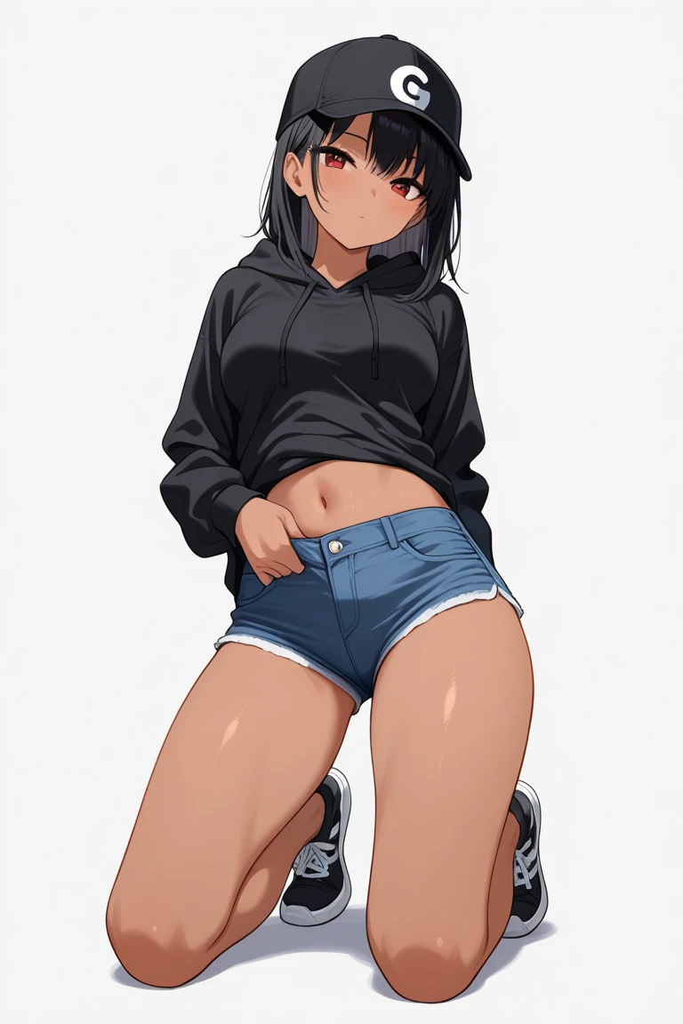 A girl showing off her pussy with legs wide open
