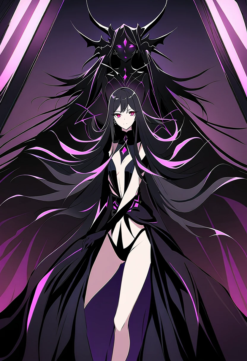 black hair, black eyes,(black bunny suit,bunny ears)