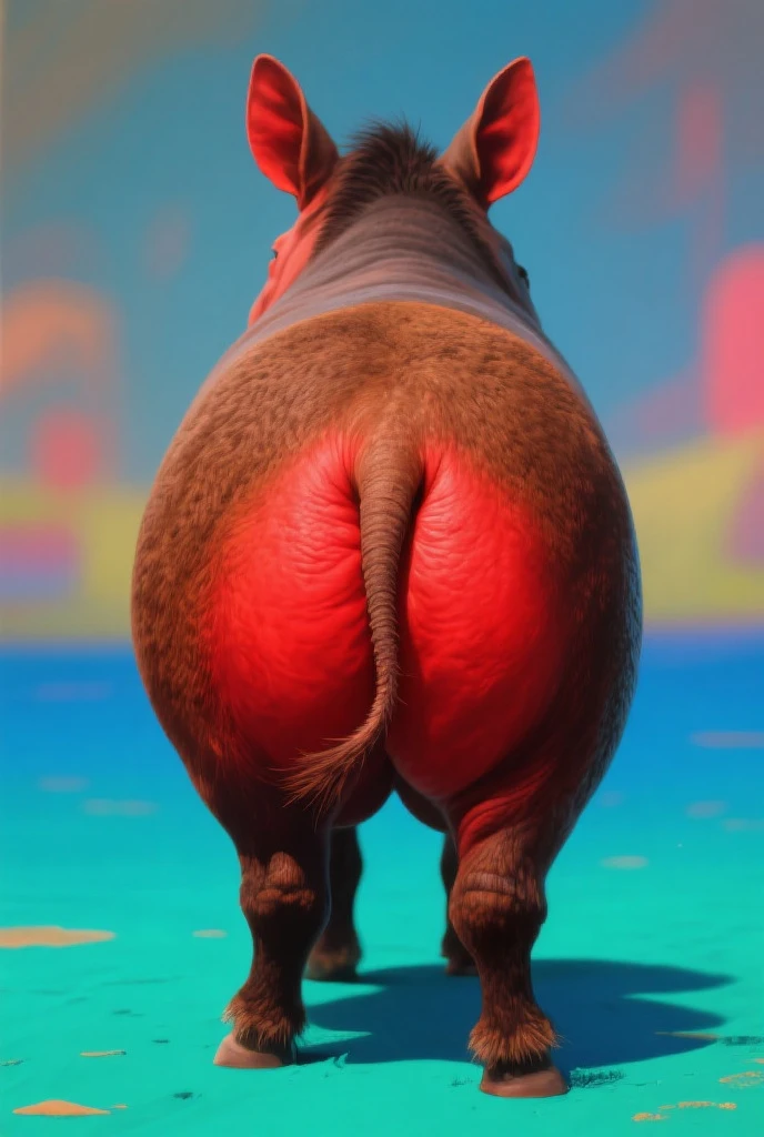 Feral horse, horse pussy, , standing, butt, stable