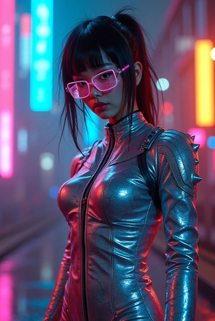 (la plus haute qualité, la plus haute qualité, Résolution 8k, masterpiece , photographie professionnelle, Des œuvres primées), ( sublime femme japonaise 35ans:1.1), (Promenez-vous dans le quartier des divertissements, rempli de vie nocturne et de glamour:1.1), (Arrière-plan fortement flou:1.1), Atmosphère la plus romantique et sensuelle, (Le costume d’affaires parfait:1.2), (clivage:1.3), (corps voluptueux:1.3), Debout avec élégance, (cheveux ondulés très courts:1.1), (Lunettes chics:1.1), Un regard séduisant et intense qui me regarde, (gros seins:1.3), maquillage parfait, beau rouge à lèvres, Fard à paupières élégant, long cils, Peau brillante ultra haute résolution, (anatomie précise:1.1)
