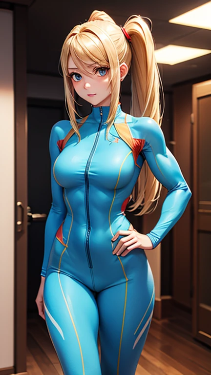 8k, Superior quality, intricate details, ultra detail, ultra high resolution, Masterpiece, ((from behind)), slender, SMILE, (make up: 0.4), (Fluffy blue eyes: 1.21), Blue eyes, looking at the bottom, ((whole body)), 1 girl, Alone, 1 girl, (( whole body)), close up photography, , , ((high)), (((shaped body))), (((thin face))), sharp face, sharp eyes, (((Golden hair, wide, )) (detailed face), sharp face, small lips, ((one piece suit)), detailed face, detailed chest, , pechos Bigs, ass detail, big ass, round ass , beautiful girl with accentuated slim abs.: 1.4, strong abs: 1.4, Botox for bust, Big, perfect body, leg detail, (( Moonlight)), in the snow