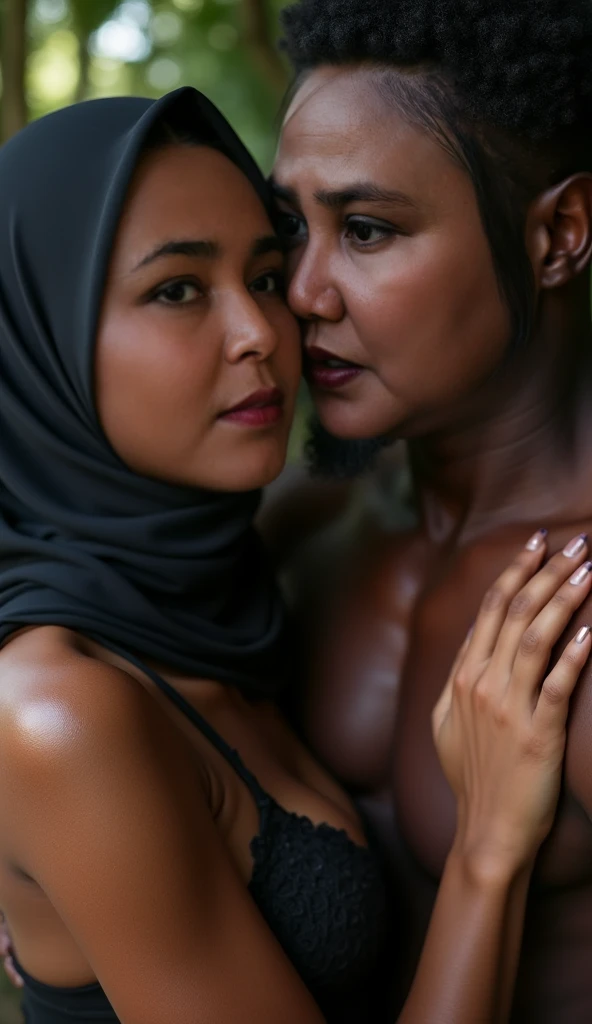 Muslim granny with duather are nude no clothes and kissing is athor Full nude