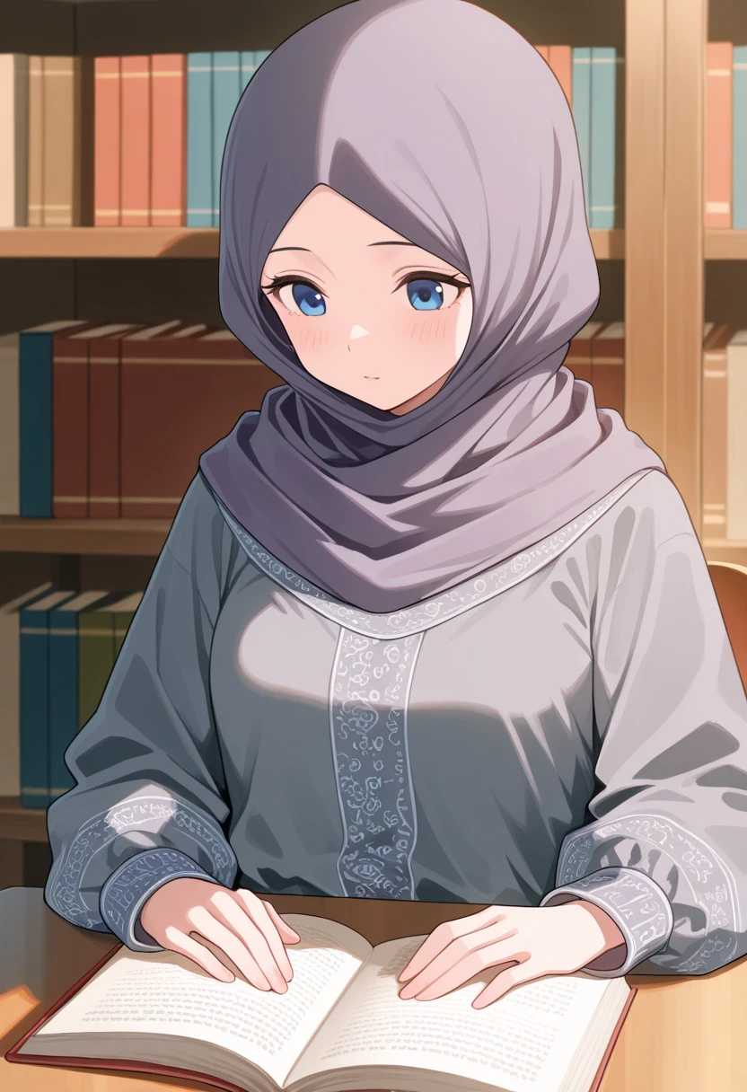 Photo of an beautiful woman, pretty face, (white hijab), young, seragamsmahijab, <lora:SeragamSMAHijab_v1:1>, school, waist up shot