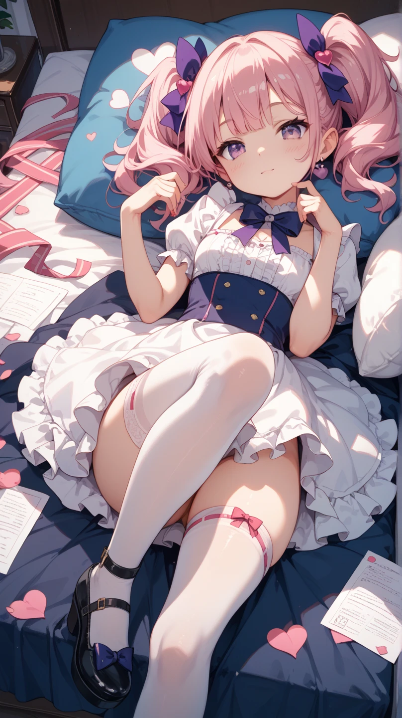 lolicon wearing frilly underwear. embarassed