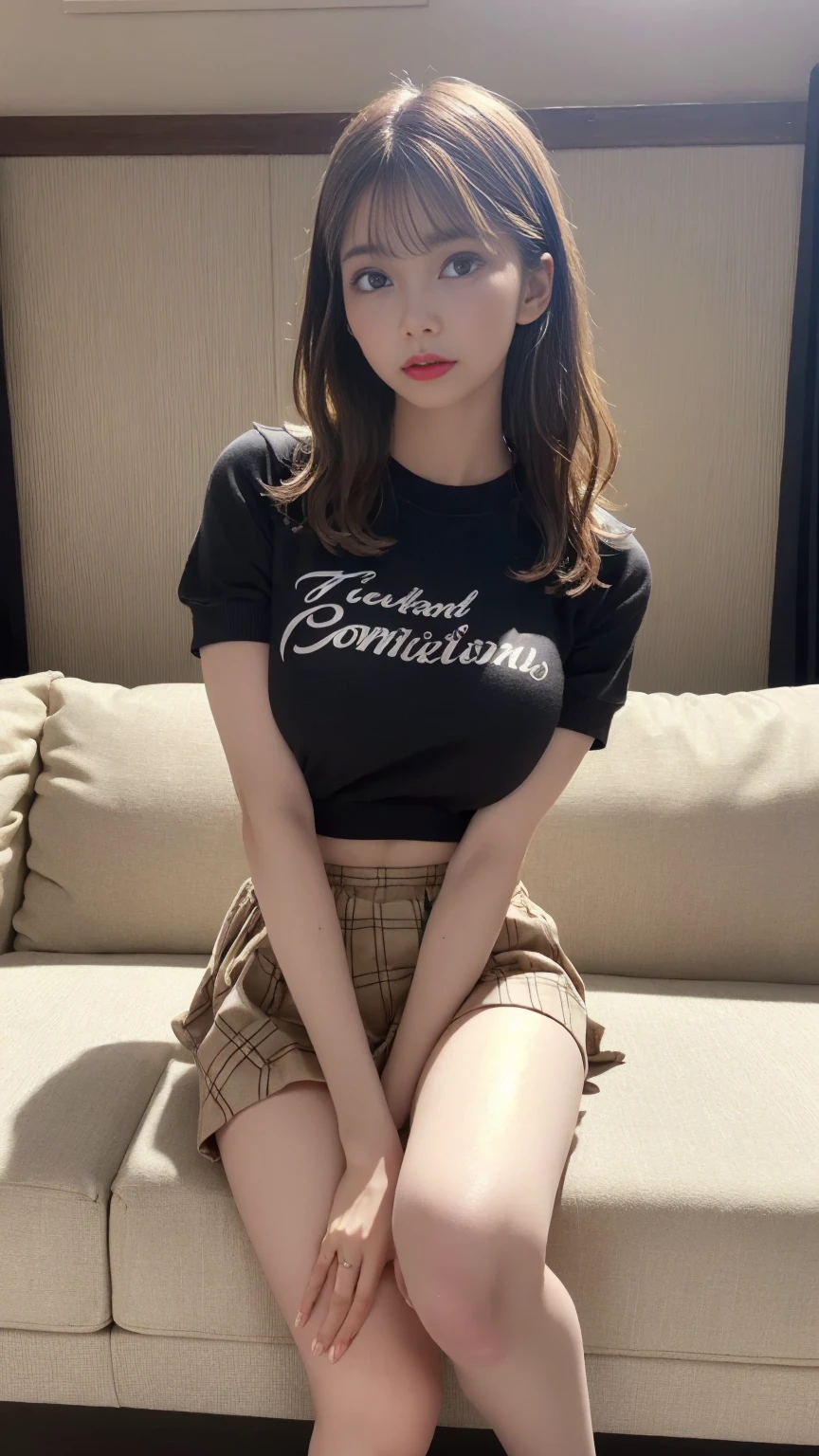 Arav is sitting on the bed wearing a pair of shoes, 👅 👅, outfit photograph, 2 4 year old female model, Sexy look, Very comfortable], photo of slim girl, 1 8 yes, sexy style, 2263539546], Full body photo, Shooting time 2 0 2 0, 18yr old, very sexy outfit