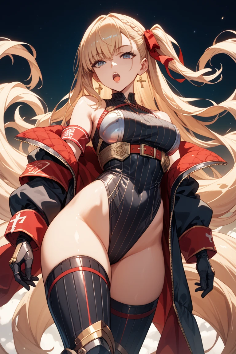 1womanl,33yo,熟妇,Bigchest,Raised sexy,Pornographic exposure, 独奏,Beauty contests,standing on your feet(Background with:the sea,snow mountains,warships,at winter season,Blizzarding,Big snowflakes)On warships, She has long blonde hair,Long hair flutters in the wind,Redlip,dynamicposes,Sweat profusely,drenched all over the body,seen from the front, hair straight, mostly cloudy sky,(((tmasterpiece),(Very detailed CG unity 8K wallpaper),best qualtiy,cinmatic lighting,detailed back ground,beatiful detailed eyes,Bright pupils,(Very fine and beautiful),(Beautiful and detailed eye description),Blue eyes,Redlip,ultra - detailed,tmasterpiece,)),facing at camera,(The upper part of the body),A high resolution,ultra - detailed),revealing breasts,Bare genitalia, Bulge,legs are open,sexyposture,Camel toes,Flushed complexion,Open-mouthed,frontage,Tsarist Russian officer,Officer's cap,elementary student(Wearing:Red cloak,down jacket,Red winter officer uniform,Sexy leggings,Armour,Gold wire embroidery,Snowflake decoration)