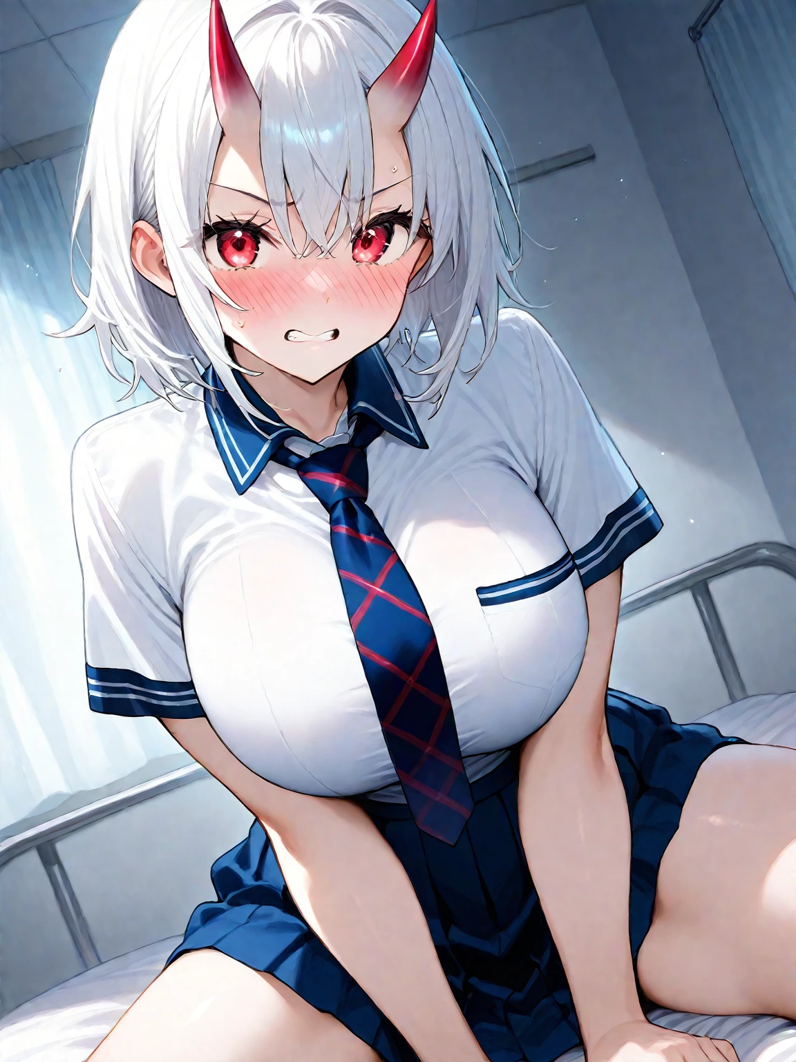 (((pov,1 boy, penis, fellatio)))、(highest quality)), ((masterpiece)), (Familiar), Perfect Face,Shiny skin,Beautiful breasts,red eyes,Shiny skin、Sunburned skin、Sweat、Off the shoulder、Double teeth、(((シャワー室 )))、(((short Bob hair))) 、silver Hair Color、Young、Big Breasts,(((Milking)))、(((2girls,Breast Matching)))、bitch、Handjob、(((Breast milk,cum)))、Subjective、penis lickingprojectile cum、cum on body , (((cum on breast)))、On all fours.Penis between breasts 、(((Prone、{school uniform,Short sleeve shirt,break,(Checked skirt:1.2)))、(((透ける)))、(((sweat)))、(((wet)))、(((perfect penis)))、(((from above)))、(((crowd)))