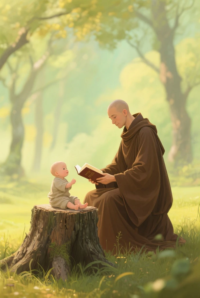 (masterpaintings), (need), (super-fine), (s whole body:1.2), A three-year-old little monk,The round face has big eyes,His nose was slightly upturned,There is always a sweet smile on the mouth,It looks very cute。 The little monk wears a loose black cassock,The clothes are embroidered with gold and scriptures,The little monk is bald,It seems particularly spiritual。 He did it there,Fold your hands,With a smile,As if silently praying。The whole person looks cute,People can't help but want to hug him。ultra-wide-angle, 8K, Hi-Def, true to life