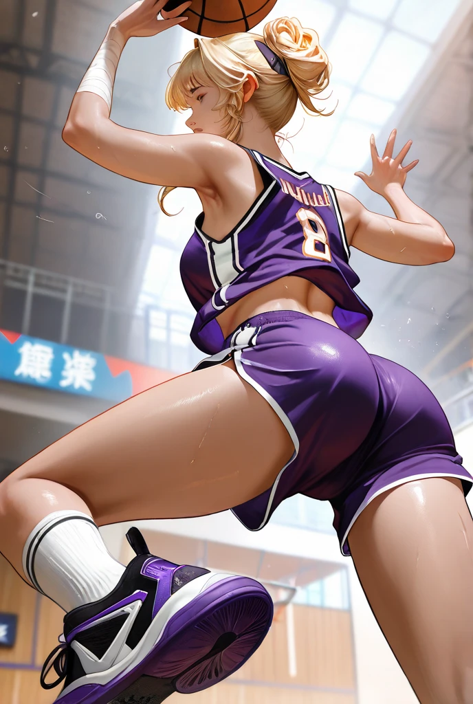 Suspenders,Playing the Basketball,Beautuful Women