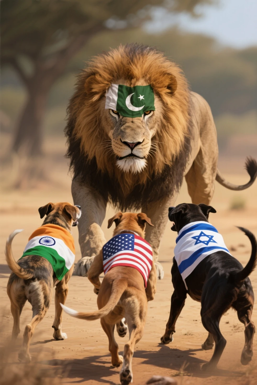 Pakistani flag on dog
