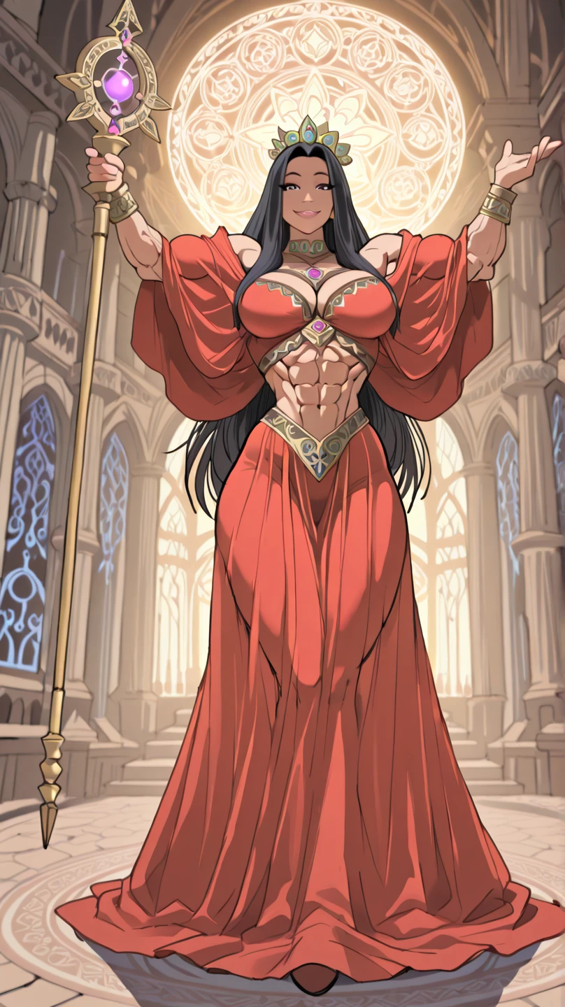 A_mighty_queen, crown (muscular size 2.2) purple_dress, (ruby_gems 1.1) peep_toe_high_heels, (diamond_gems) inside_a_palace, ((powerful)) ((((masterpiece)))) large_character (high_quality 2.3)