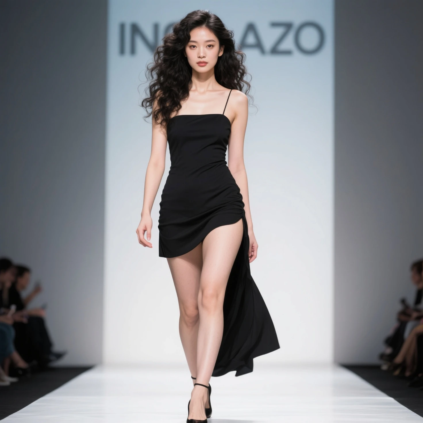 Masterpiece、top-quality、Photorealsitic、A hyper-realistic、A fashion show in the latest mode with a glittering stage