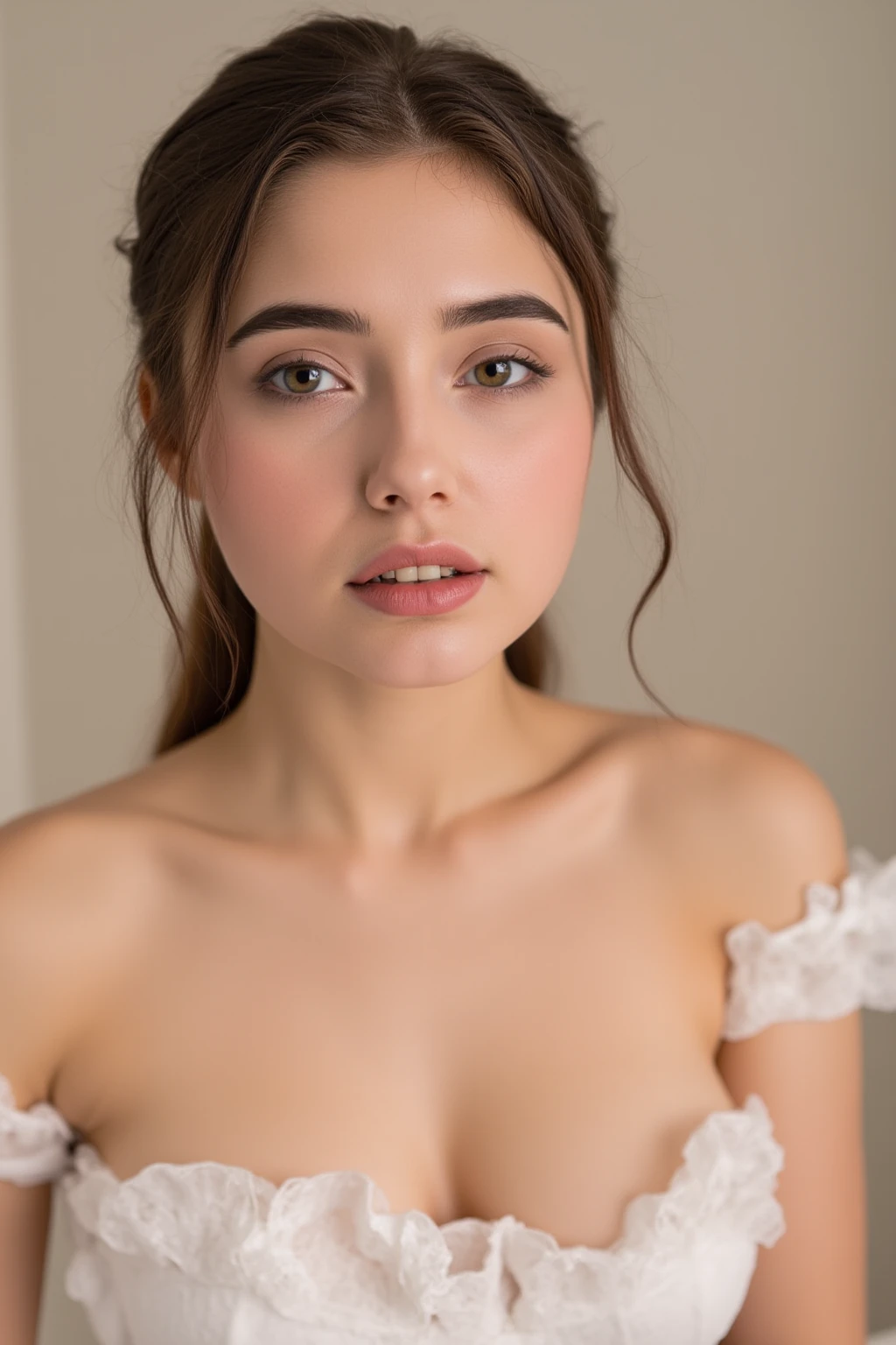 realistic, 1fille, cheveux blancs, yeux violets, yeux brillants, haut court, jupe, parted lips, rougir, nuit, fleurs, soleil, soleillight, anal