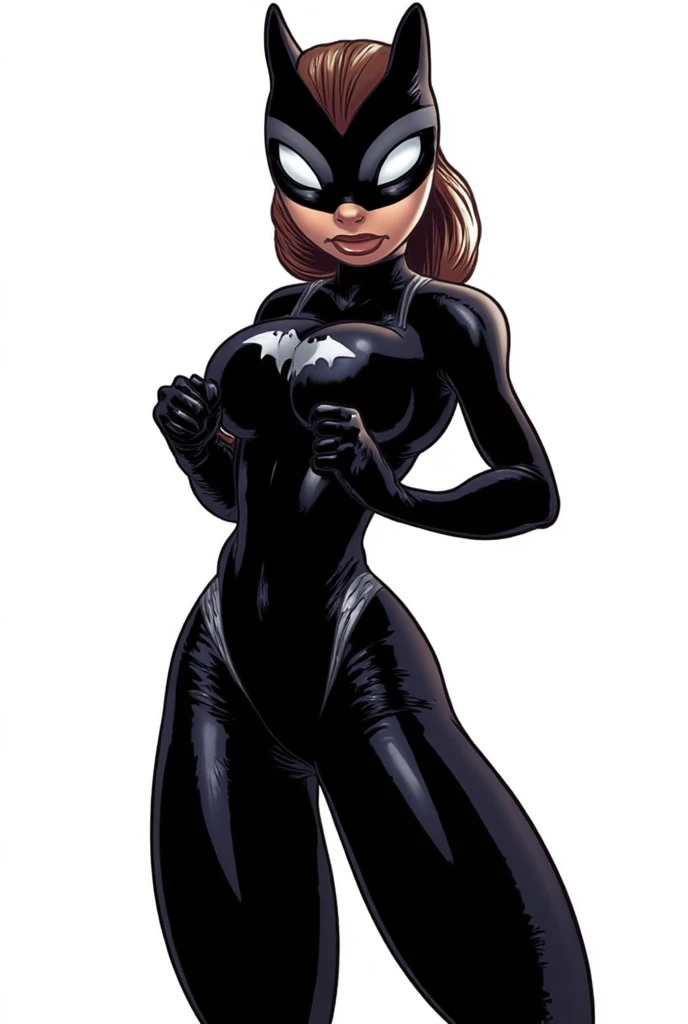 (masterpiece, best quality, official art, beautiful and aesthetic),full body,1 girl,solo,female catwoman jumps,looking at viewer,breasts,dark skin,latex bodysuit,tight clothing,leather gloves,white background,shiny bodysuit,glossy textrue,realistic,raw photo,rich details,<lora:catwoman2-000006:0.6>,