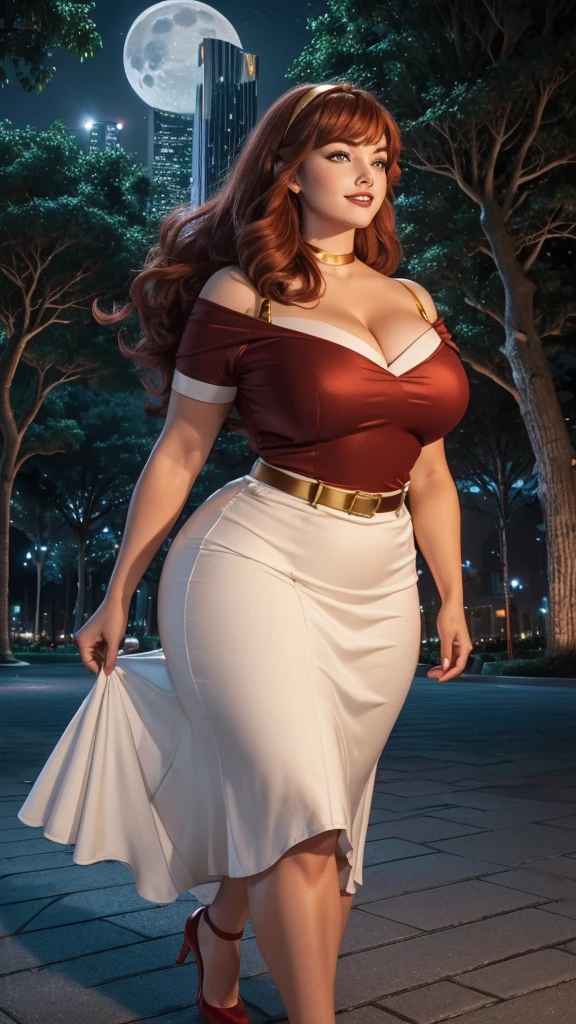 mimosa from black clover anime, orange hair, long hair, bangs, beautiful woman, beautiful, one woman, looking at the viewer, smiling expression, perfect body, medium boobs, full body, wearing a cream robe on the shoulders, wearing white dress, wearing robe.