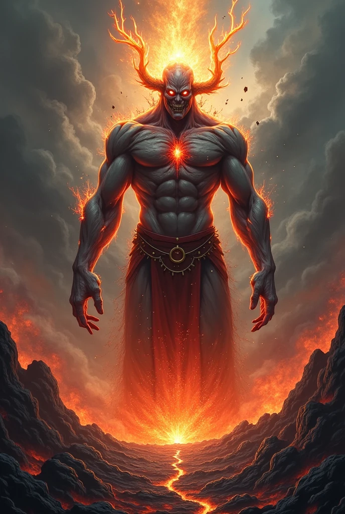 Make a lava red spirit with black