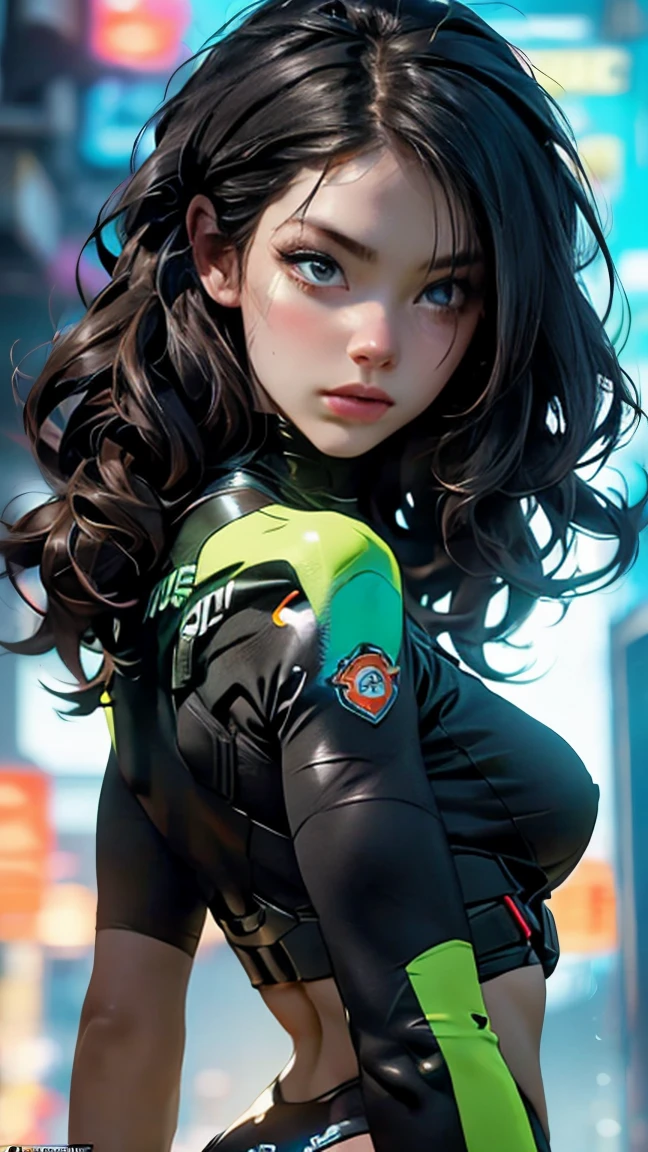 girl spacepunk,(((1girl))),((beautiful girl with spacesuit)),woman,1female,((milf,mom,mature,mature woman,45 years old female,adult)),
(large breasts:1.4),saggy breasts,(((dark hair:1.4,straight hair,long hair:1.4,colored inner hair))),(((green_eyes:1.3))),intricate eyes,beautiful detailed eyes,symmetrical eyes,((fat)),(((lustrous skin:1.5,bright skin: 1.5,skin tanned,shiny skin,very shiny skin,shiny body,plastic glitter skin,exaggerated shiny skin,illuminated skin,wet legs))),(spider lower abdomen,narrow waist,wide hip,imbo body,inflated legs, thick thighs,detailed body,(detailed face)),
cute,slutty,seductive,erotic,(((nsfw))),
revealing clothing,show skin,((underboob:1.5)),(cleavage),((space suit outfit, green space suit,short sleeve spacesuit)),(wearing a space suit outfit:1.3,space suit clothes),((zipper suit, zipper slightly unzipped))),((wet clothes,intricate outfit,intricate clothes)),
(dynamic pose:1.0),solo focus,embarrassed,(centered,scale to fit dimensions,Rule of thirds),
cyberpunk city by the ocean at night, with bright neon signs and dark stormy clouds and puddles, scenery:1.25,nighttime, starry night, cosmos,Very dark night that makes the neon lights stand out, very bright neon lights,nighttime, starry night, cosmos,
artistic photography,(photography taken by sldr),highres, sharp focus,(ultra detailed, extremely detailed), (photorealistic artwork:1.37),(extremely detailed CG unity 8k wallpaper),((synthwave background theme)),(((vibrant colors))),intricate,(intricate background),(masterpiece),(best quality),perfect rendered face,perfect face details,realistic face,photo realistic,analog style,((intricate detail)),(((realism))),