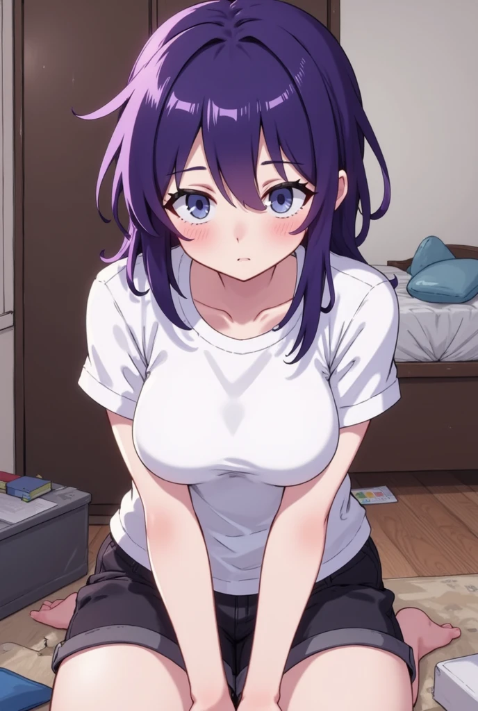 Draw a girl from first person perspective,You can look down and see your own breasts,Don’t draw the girl’s head