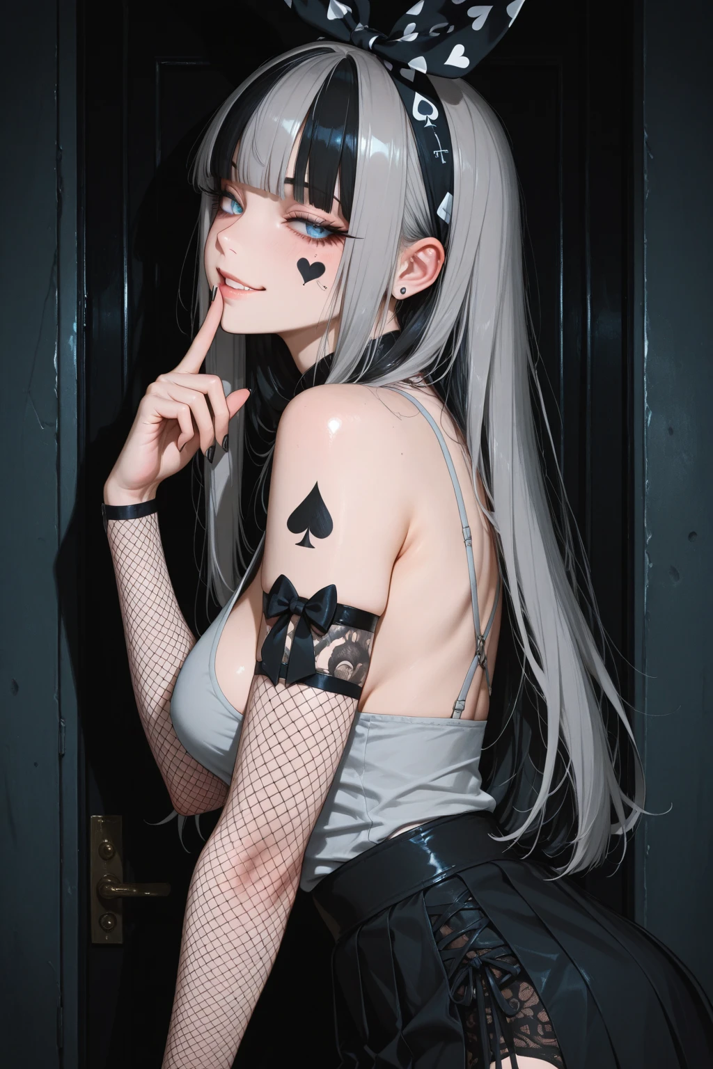 score_9,score_8_up,score_7_up,1girl, a rendition of the jack of spades as a person, sexy and badass