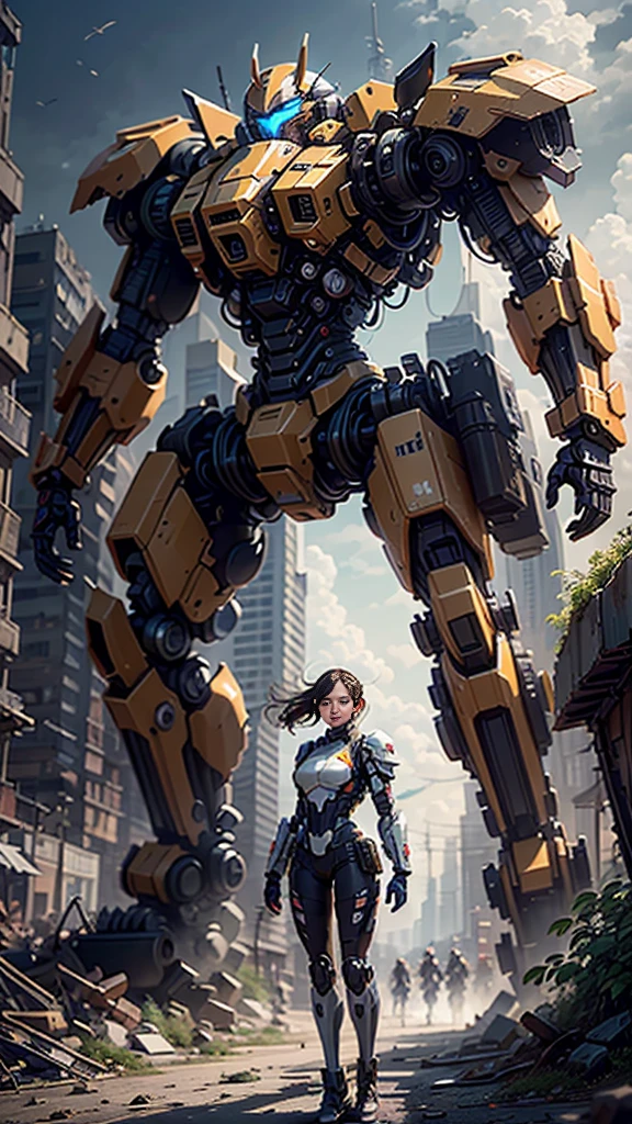 ((Best quality)), ((masterpiece)), (highly detailed:1.3), 3D,Shitu-mecha, beautiful cyberpunk women with her mecha in the ruins of city from a forgoten war, ancient technology,HDR (High Dynamic Range),Ray Tracing,NVIDIA RTX,Super-Resolution,Unreal 5,Subsurface scattering,PBR Texturing,Post-processing,Anisotropic Filtering,Depth-of-field,Maximum clarity and sharpness,Multi-layered textures,Albedo and Specular maps,Surface shading,Accurate simulation of light-material interaction,Perfect proportions,Octane Render,Two-tone lighting,Low ISO,White balance,Rule of thirds,Wide aperature,8K RAW,Efficient Sub-Pixel,sub-pixel convolution,luminescent particles,light scattering,Tyndall effect
