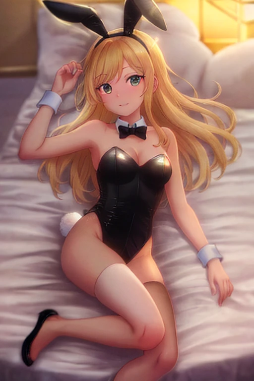 (masterpiece,Highest quality),Intricate details,One girl,Watame Base,playboy bunny,Black clothes, Fishnet Tights,Long Hair,Ahoge,Hair Clip,One arm raised,Emphasize the sides,Emphasize the chest,cowboy shot,Nipple show,sit,Spread your legs,nsfw,pussy,masturbation,crotch grab,breast grab