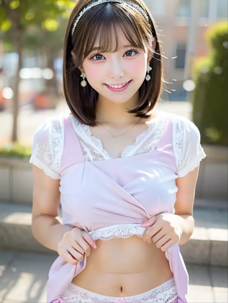 Adorable, 2, Japanese, Capture the light, upper_body, Colorful blouses,Scrunchie, ,Earrings, RAW Photos, Highest quality, (Photorealistic), Suggestive,(smile:1)