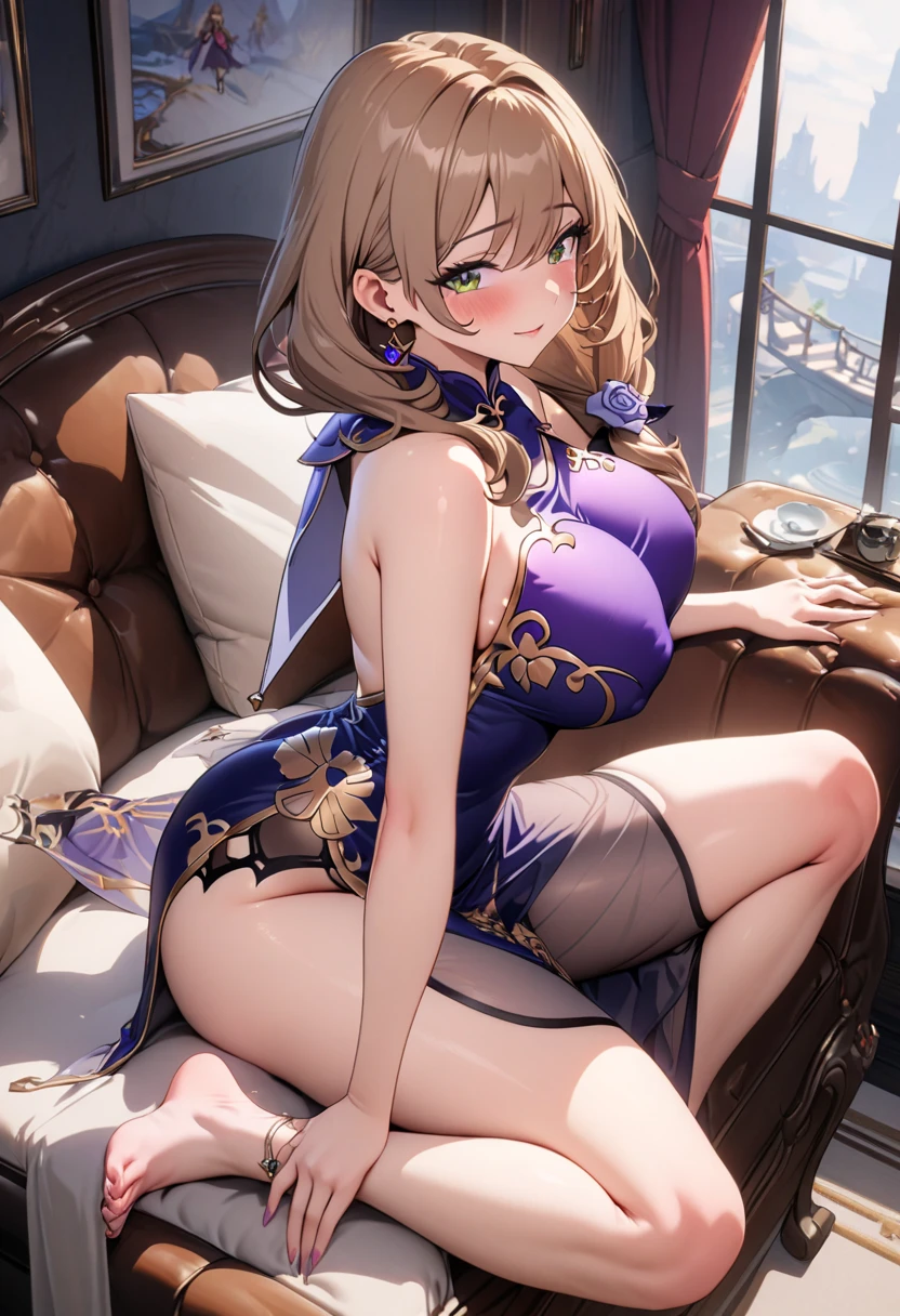 One girl、Realistic skin texture、Beautiful long hair down to the waist、Beautiful hair with hair hanging down over the ears、((Bright smile))、stare(The cleavage appears larger)(Erotic 25 year old girl、Small face、Very beautiful face、Natural Makeup)(Fair skin)(Sparkling eyes)Smooth Skin、Realistic skin texture(((Random colors、Gorgeous Chinese dress、Very short miniskirt with deep side cuts、Precise and detailed embroidery all over the body、Rhinestone))) ((interior、高級ホテルのBedroom))、Bedroom、futon、、Lie、futonで眠る、Head resting on pillow、Eyes are open、Beautiful armpits、round beautiful breasts、Beautiful cleavage、Small waist、Waistline、Big Ass、Thin thighs、Bold and erotic pose、Provocative and sensual poses、sexy、Spread your legs((Beautiful thighs exposed))((((Sleep:1))))(((((superior、Full Body Shot)))))
