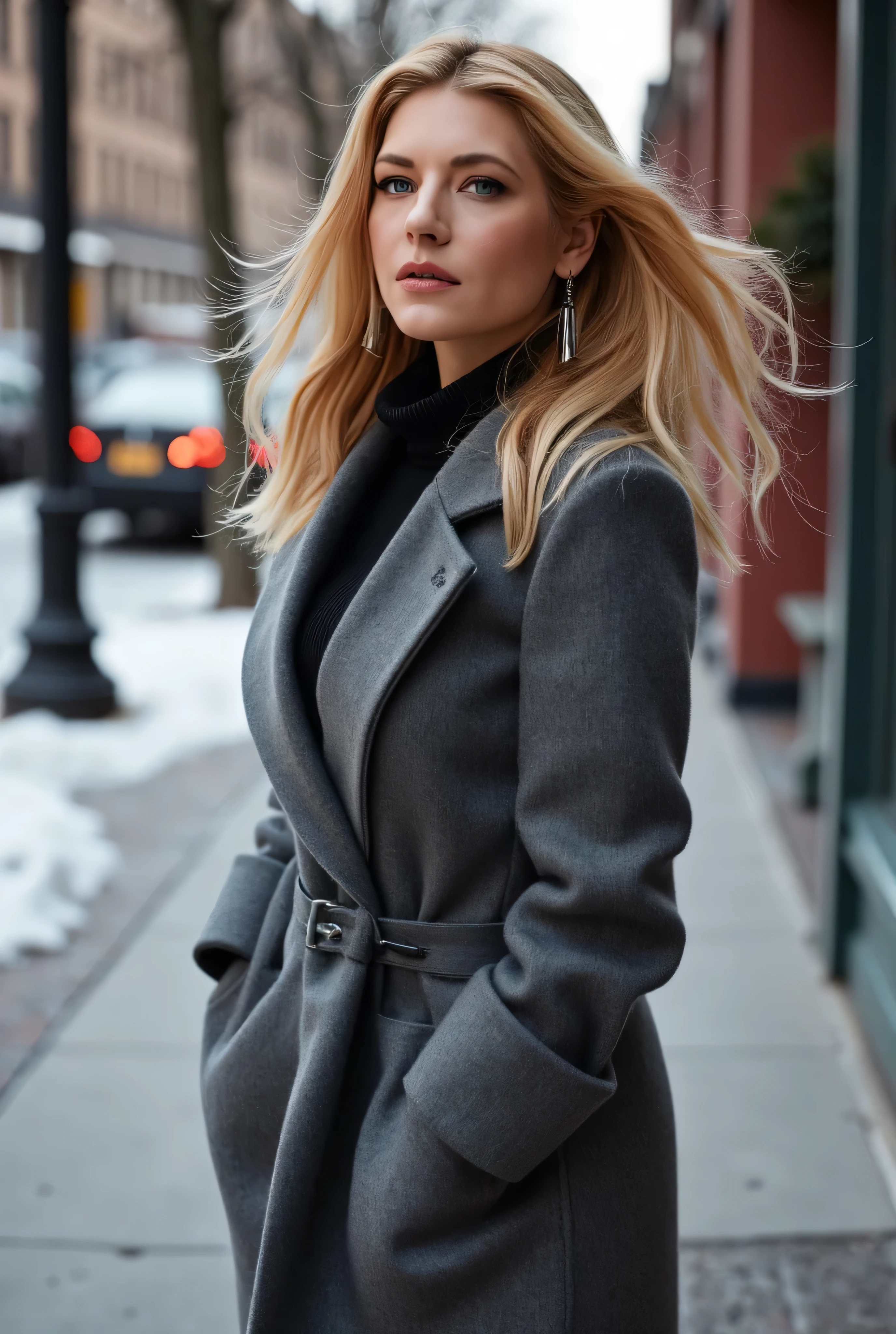 (RAW Photo, Best Quality), (Realistic, Photo Realistic: 1.3), Best Quality, Highly Detailed, Masterpiece, Hyperdetail, Realistic photo shot,(( beautiful woman)), , ((( sexy winter outfit,, fashion))), view ,((full body)) , sidewalk , ,
