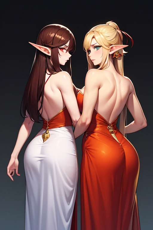 yamato \(one piece\), ((white hair, long hair, multiclored hair, ponytail, oni, curled horns, hair ornament, glowing orange eyes, lipstick, makeup, narrow waist, skinny, medium breasts, alone)), pelvic curtain, ((white dress,wedding dress, Scooped up the ass, glovest)), full body, perfect body, (insanely detailed, beautiful detailed face, masterpiece, best quality) , (((solo))), (((1girl))), (((mature))), (extremely detailed 8k paper CG wall unit: 1.1), (wedding, garden, dusk), (smile face for the viewer), big ass, from back, behind