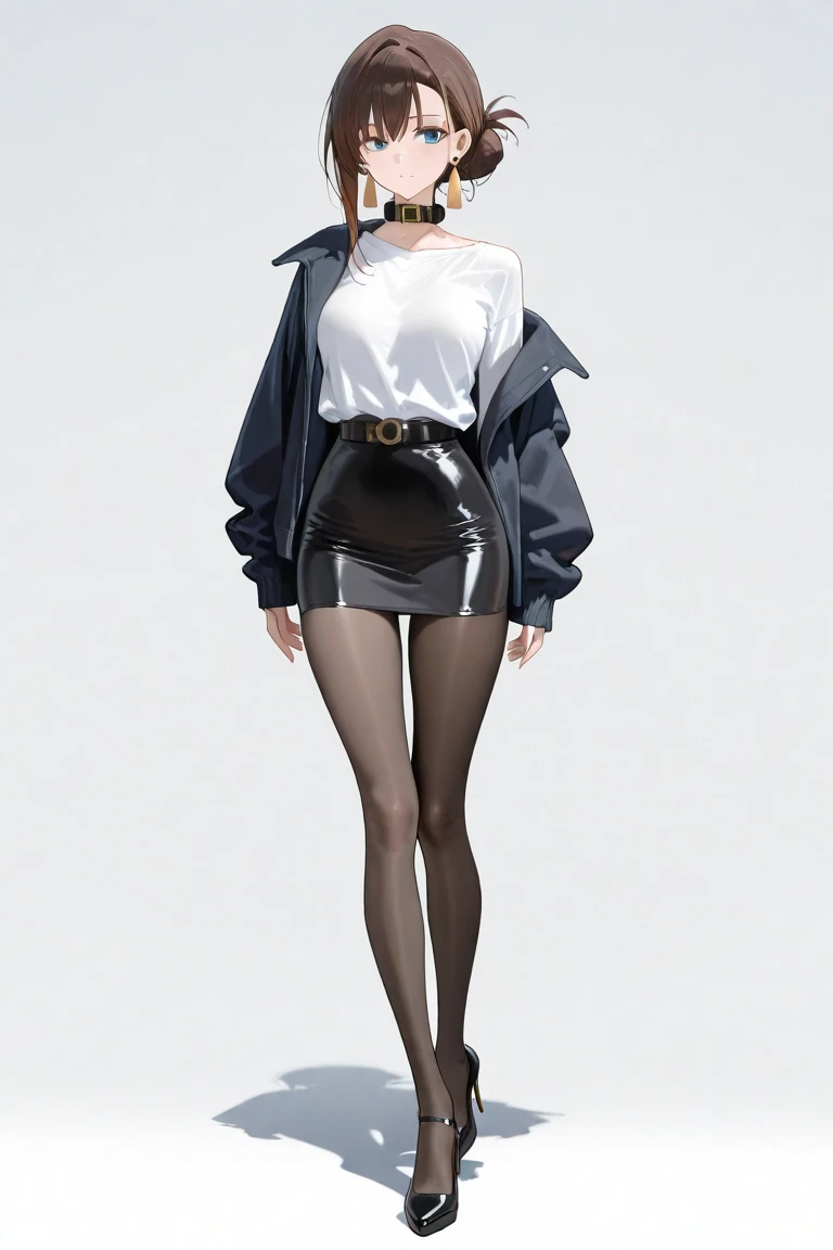 masterpiece, best quality, realistic, (PureErosFace_V1:0.7), 1girl, (chinese,idol,solo,) 17 years old, short-length hair:0.5,brown hair,170cm,small size breasts,(Short Skirt,lace shirt,jacket,Sock Boots,)nsfw,