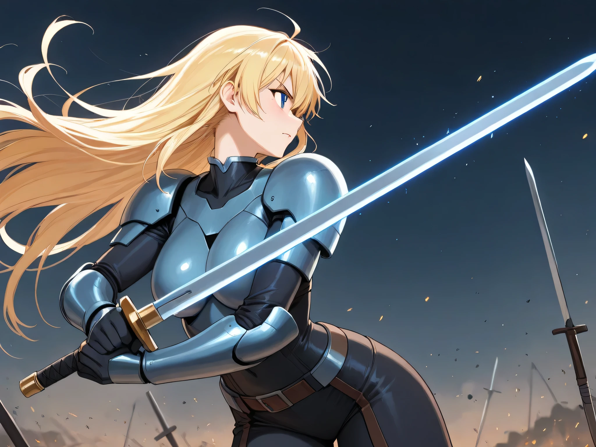 Cybernetic women are fighting in the Battlefield anime