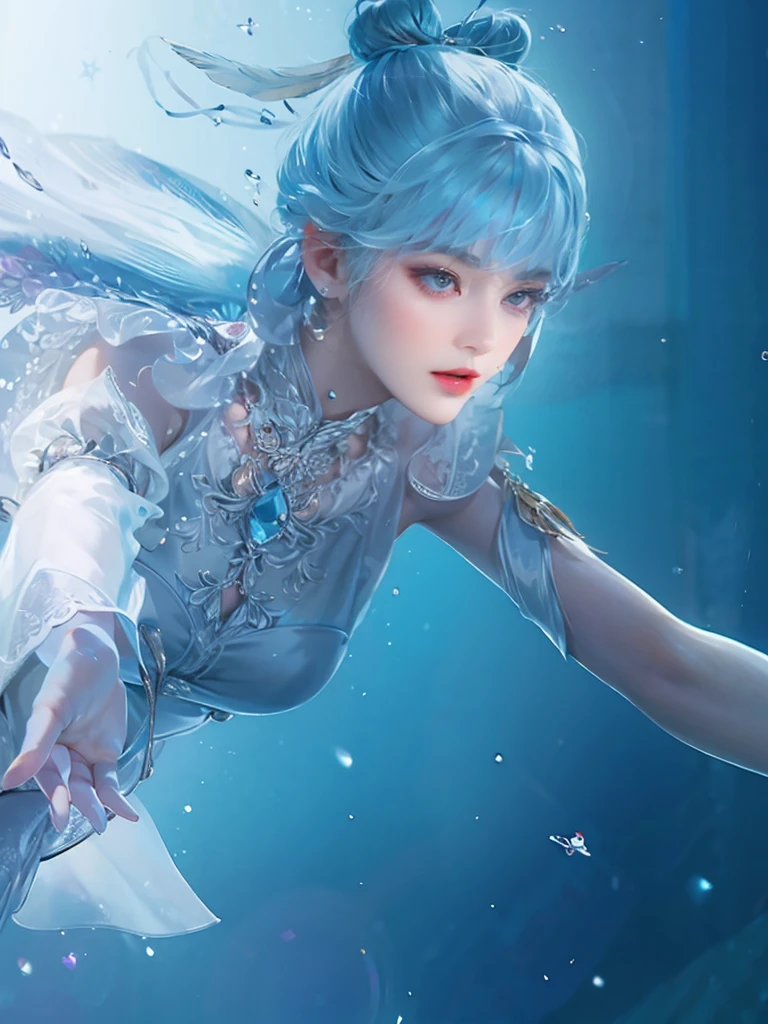 (masterpiece, top quality, the best, official art, Beautiful and beautiful, long term exposure: 1.2), Smooth movement, Charming Pattern, 1 girl, (long-sleeved dress: 1.3), (((Green clothes) )), Upper Body close-up, Bare shoulders, Chinese Girl, blush, black lob hair, portrait, Solitary, Upper Body, Looking at the observer, Detailed background, Delicate face, (crystallized aluminum, Crystal Theme:1.1), Elemental Wood Elves, rotation Yoko, control Yoko, Jade Clothing, Dynamic poses, floating particles, ethereal dynamics, Yoko, steam, forest in the background, Green tint, forest, Ethereal atmosphere,