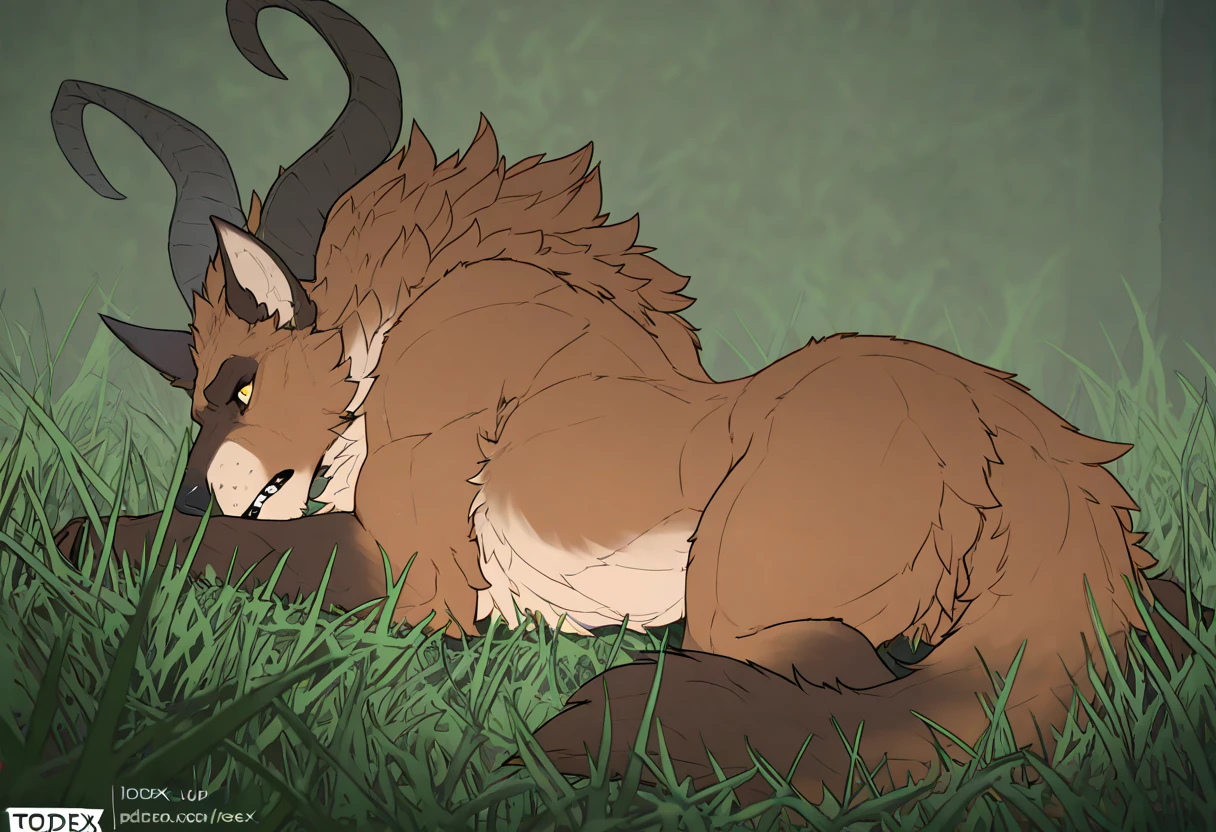 ultra-detailed, masterpiece, masterwork, high quality, best quality, hdr, posted on e621, (by hioshiru), (nature), nsfw, male, solo, (white little body minotaur), hairy dragon, (silver hair, yellow eyes, detailed eyes, white body), (nude, smallpenis, foreskin, balls), lying, front view, dynamic angle