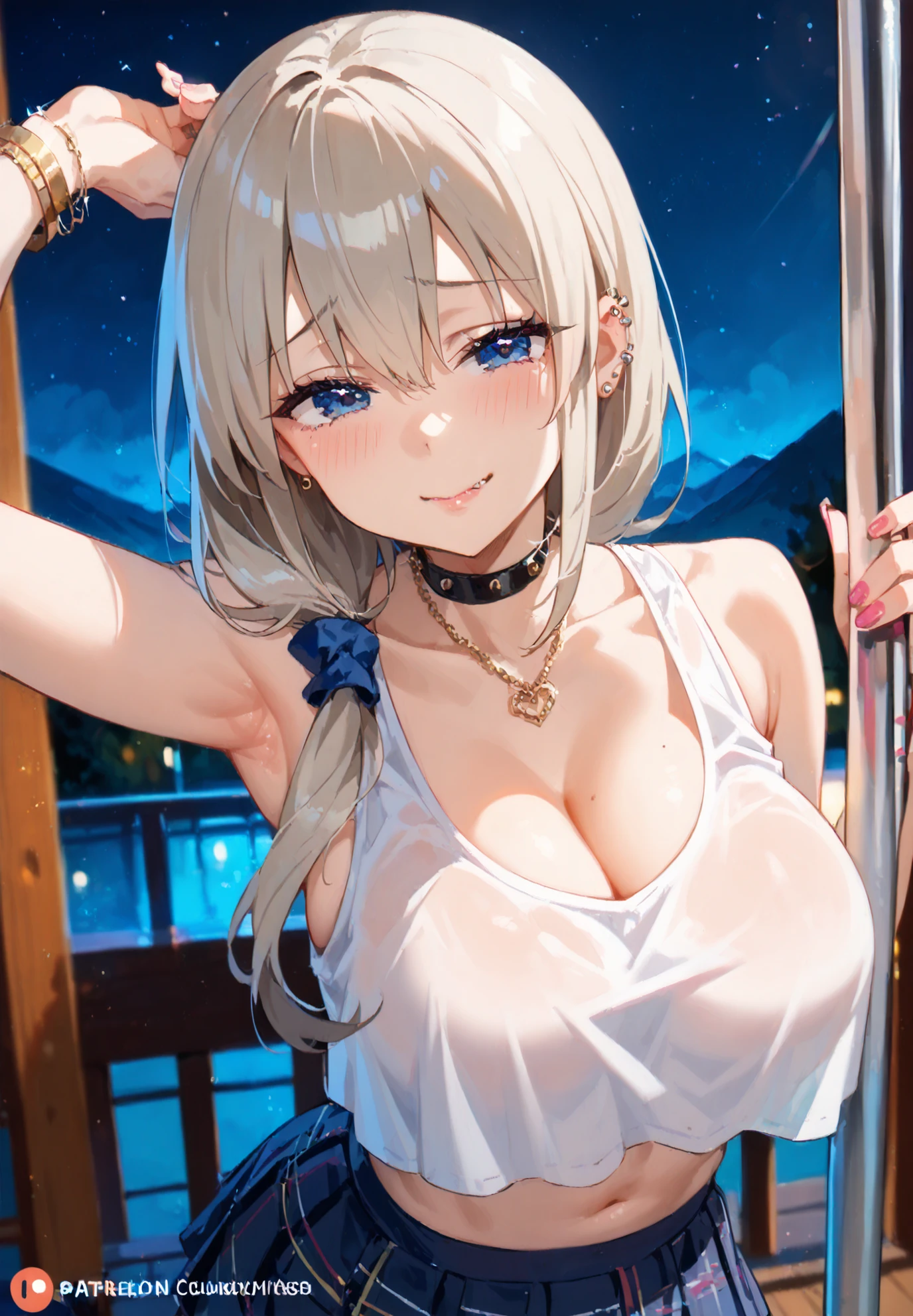 (from below:1.2),22 year old beautiful girl,Purplish blue eyes that dreamers desire,(Blonde hair) ,Longhaire,Twin-tailed,Braids, Hairline,small stature, (masutepiece:1.2, Best Quality),(finely detailed beautiful eye: 1.2),(beautifull detailed face),(perky chest:1.1),(pointed chest:1.2),(cakes magazine cover:1.5),(Best Illumination, extremely delicate and beautiful),sexy pose, in a bar counter,Ultra Contrast,Braid a little around the ears, White long dress, (very detailed),(Raw photo, highest quality),(realistic, Photoreal:1.3), high detail, very detailed complex 3D rendering of face, (very detailed skin:1.2), dynamic angle, fire glow effect, professional lighting, side light, cinematic light, a super high resolution, 8K , best shadow, particles of light, Fine skin texture, detailed face, intricate details, Super detailed, shine, Please reconsider, full body,, beautiful face, shiny skin, thin, nice companion, delicate body, thin legs, naked apron, ((crawl on all fours:0.9)), beautiful back, butt,little turn around, (A picture from a very front:0.7), bend the body, the skirt is floating in the wind:1.4, Dark purple panties, thin Pubic hair ,highest quality, high resolution, Real World, Natural light, perfect Natural Light,Realistic, (cute, perfect clothes, cute: 1.3) ,narrow waist,(with sparkling eyes and a contagious smile), open mouth, looking at viewer,