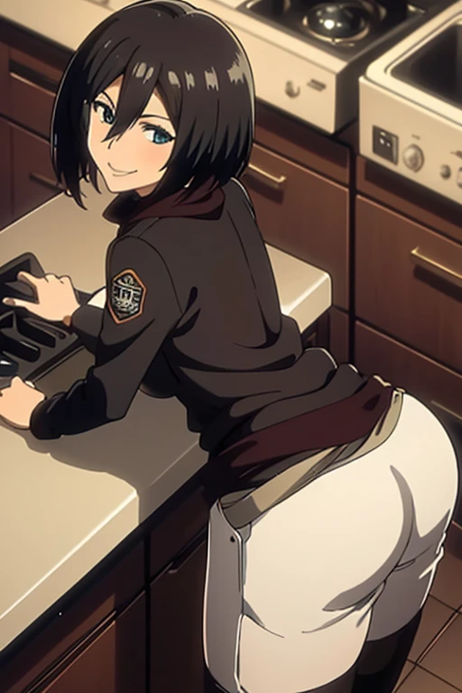 tennis girl's massive rear butt cheeks out of bottomless slutty mini sweater out bare and brown boots, kneeling, wearing oven mittens behind head, blindfold
