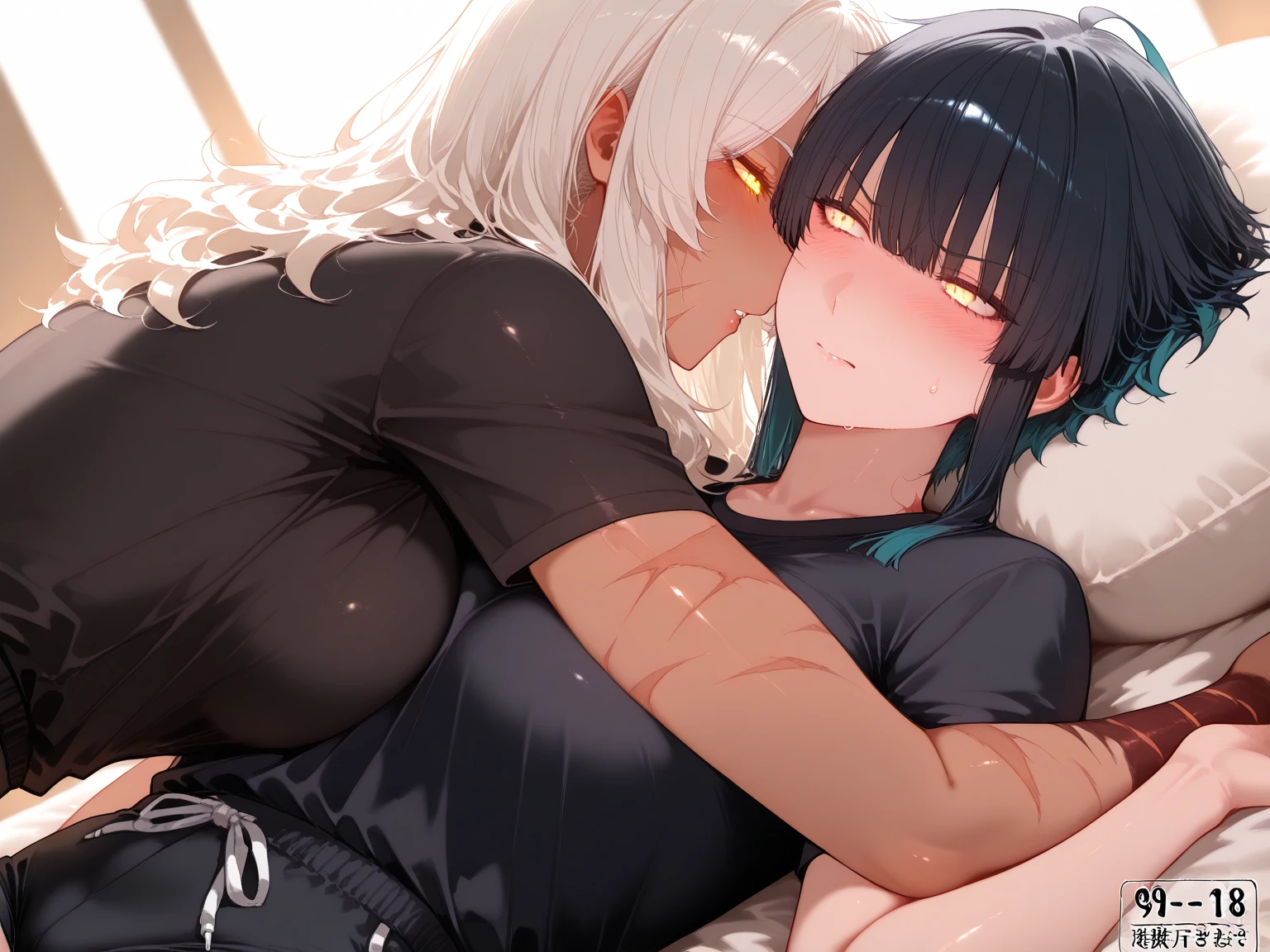 NSFW,masterpiece,Highest quality,High resolution,Super detailed,Shishirabotan\(Hololive\),Long Hair、Two Side Up、Earrings、Lion&#39;s Tail,necklace、Black Shirt、Sleeveless shirt、abdomen、See-through、Grey Skirt、片足pantyhose、pantyhose、Off the shoulder,Black sexy panties,Embarrassed,blush,(In heat),Luxurious Room,pub,Private room,sofa,(Drunk),(Intoxication),heart,Sexy pose,Panty shot,(Middle-aged men),(A man puts his hands on her waist and hugs her),to kiss,From the side,(Face-to-face sitting position)