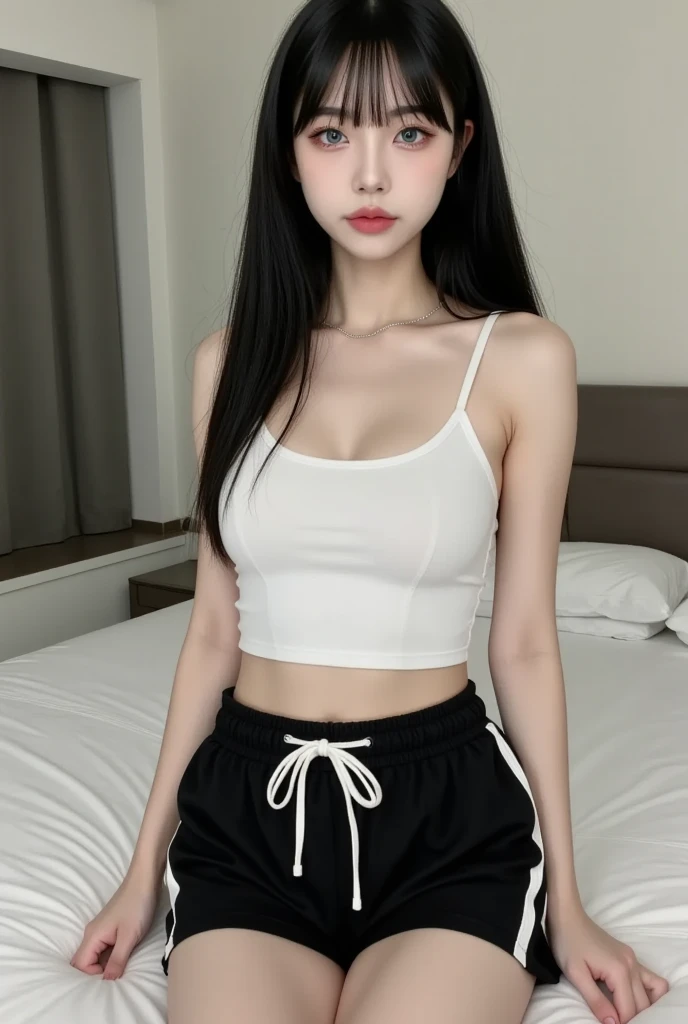 , twinsies、The ultra-detailliert, (A hem full flared shorts), (Oversized T-shirt with excess fabric when tucked into a shorts), (white strapless DRESS), (Skirt full thigh), (knee-length outfit), ((full-body standing image)), (cotton spaghetti-strap top), (white sneakers), (a pair of white leather boots, highly detailed boots), (32K,1 20-year-old girl, The light from the rear room is backlit, Ray traching), (top meets shorts), (bare arms), (bare shoulder), (A hem full flared shorts, (upper breasts are firm), (short upper chest), (full breasts), (shorts), (large knee), (large shin), (black shorts), (black shorts), (black shorts), (black shorts), (black shorts), (black shorts), (black shorts), (black shorts), (Breasts tilting towards the upper chest :1.5), (a girl pretty girl with perfect figure), (big buttocks), (large buttocks), (lightweight shorts), (lightweight shorts), (lightweight shorts), (lightweight shorts), (lightweight shorts), (lightweight shorts), (lightweight shorts), (lightweight shorts), (lightweight shorts), (lightweight shorts), (lightweight shorts), (lightweight shorts), (top meets shorts), (top meets shorts), (top meets shorts), (top meets shorts), (top meets shorts)