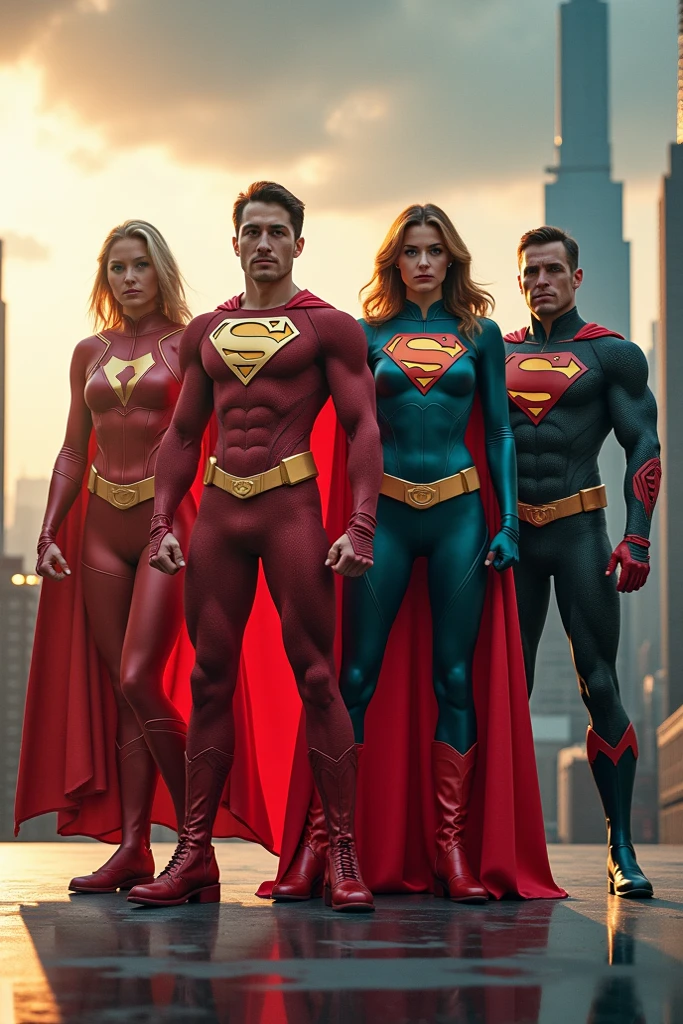 Men in superhero costumes