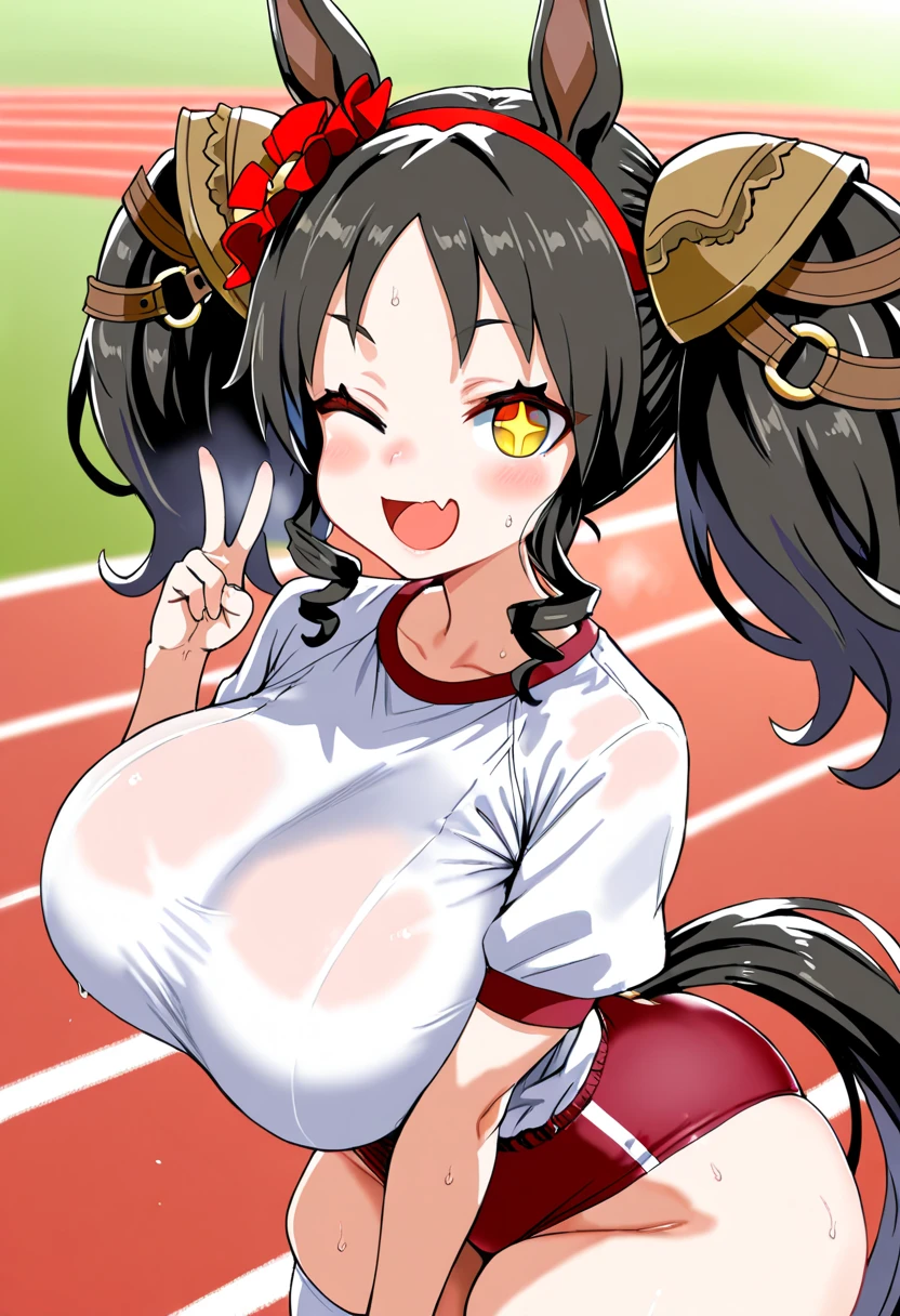 number art、Dark Elves、Sportswear,athletic sneakers,Sports tights,white shirt,Yuruchara style、Large breasts,Off-the-shoulder attire,nabel,Big breasts Thin waist,cleavage