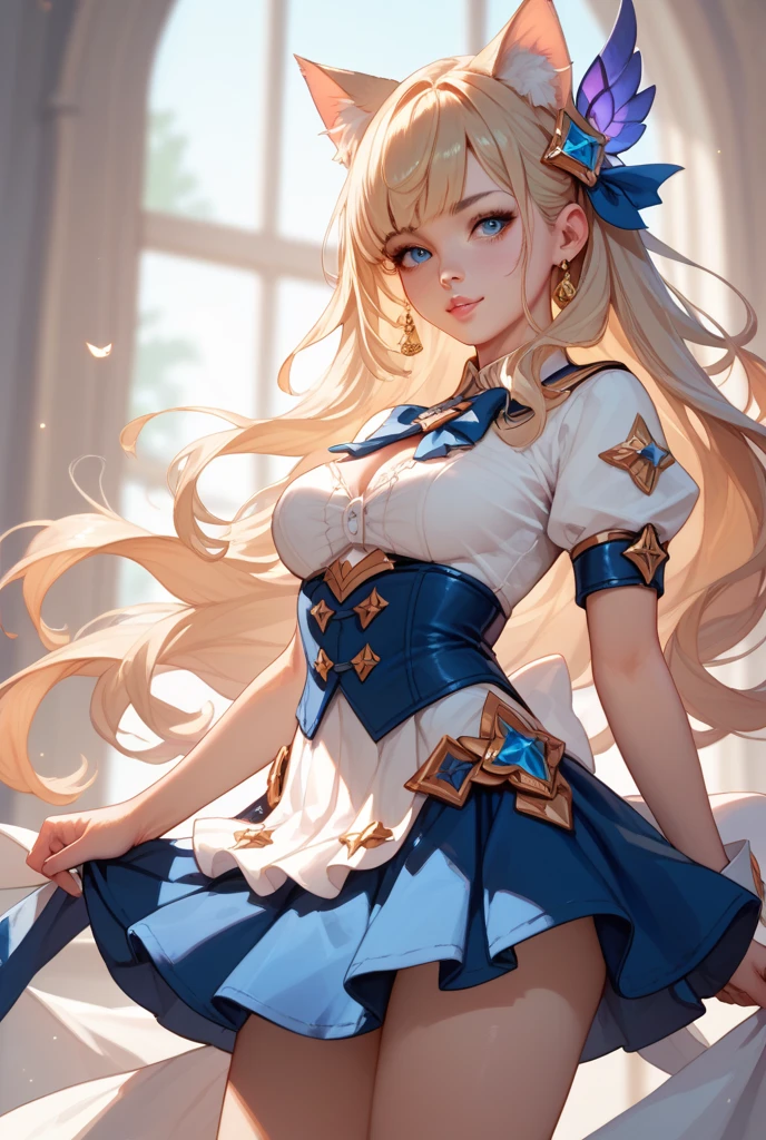 tmasterpiece, top-quality,, (face perfect:1.1) , (high detal:1.1), A girl, ponytail, blonde, wide hips, belly dance, clown