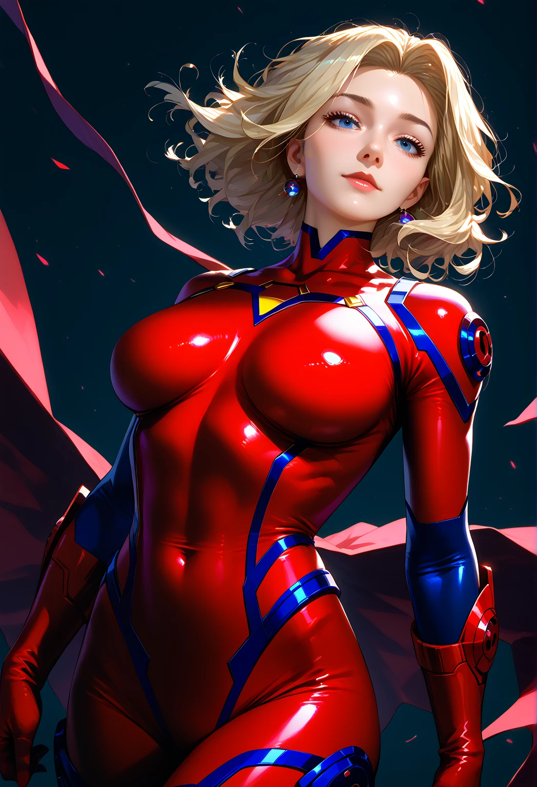 (masterpiece:1.2,Highest quality,Highest quality,High resolution,Very detailed),8k,1 female,Mature female heroine,40 years old,Woman transforming into Ultraman, (Dynamic Makeover:1.2),(Dynamic hair movement:1.2),(short hair),(Shiny Ultraman uniform),(Glowing Skin,Big eyes,Droopy eyes,Long eyelashes,Beautiful thighs,Beautiful Hair,Beautiful Face,Beautiful Eyes,Beautiful body,Beautiful breasts,Beautiful feet,Beautiful fingers),break((Ultraman)),((Ultraman_rise:1.5)),((hand)),(Raise your right fist straight up),(右handはパンチ),(Extend your right arm straight),((Detailed drawing of a fist),(Severe),(The background is a glowing prism flash),((Wrapped in dazzling light)),((Rare trading cards,Platinum Card)),(ultragirl, bodysuit)