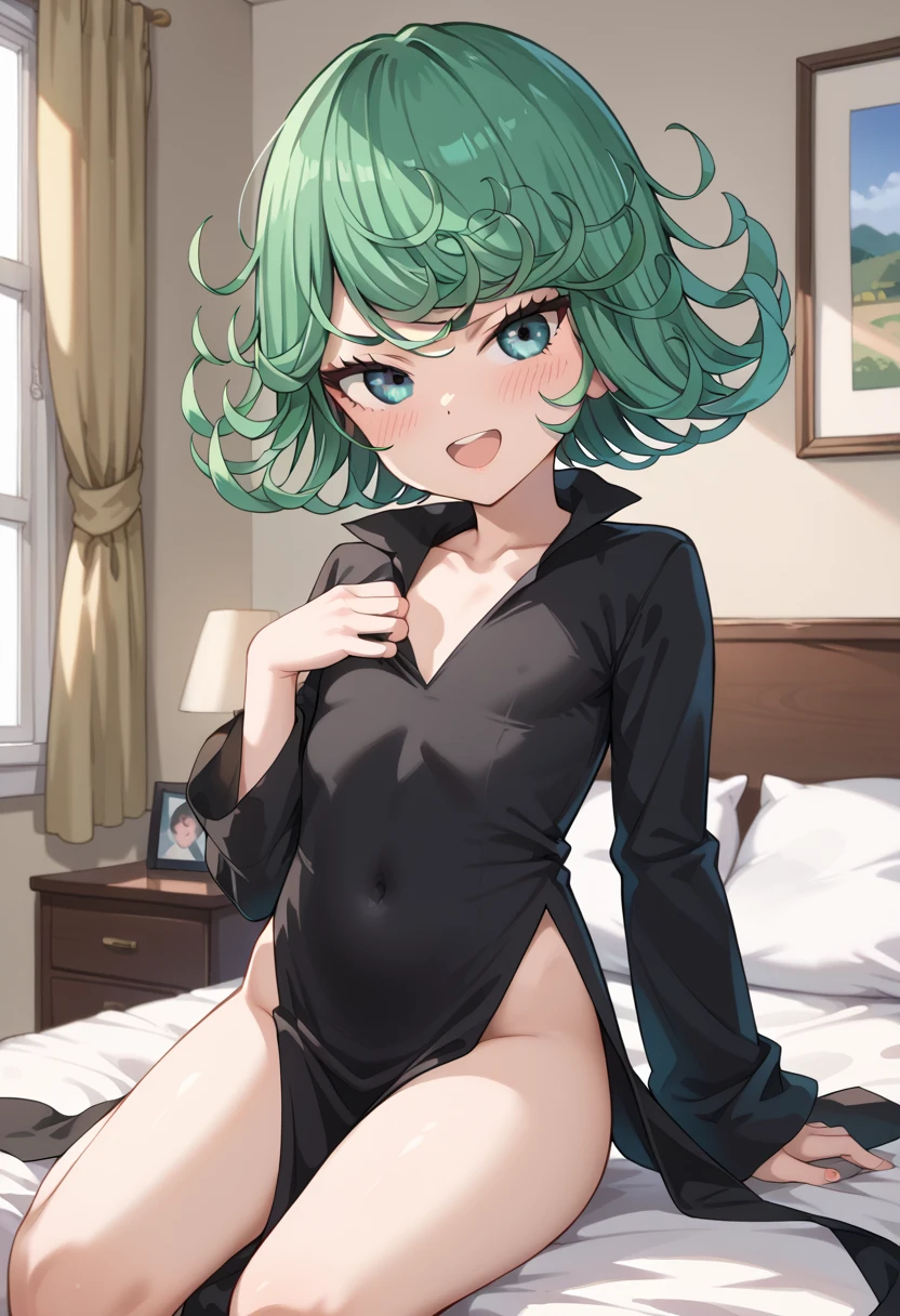 ((Highest quality)), ((masterpiece)), (be familiar with), Perfect Face, indoor, Bedroom, Watching the audience,
One woman, Tatsumaki,
Open Mouth, Ecstatic expression, blush, smile,
Small breasts, Flat Chest, Young Girl, , , Girl,
Short Hair, short hair,
Fully nude, Nipples exposed, Sex with a man with a big dick, 膣内ejaculation, Semen is taken, Insert a into your, Sex in missionary position, , Leg spread,